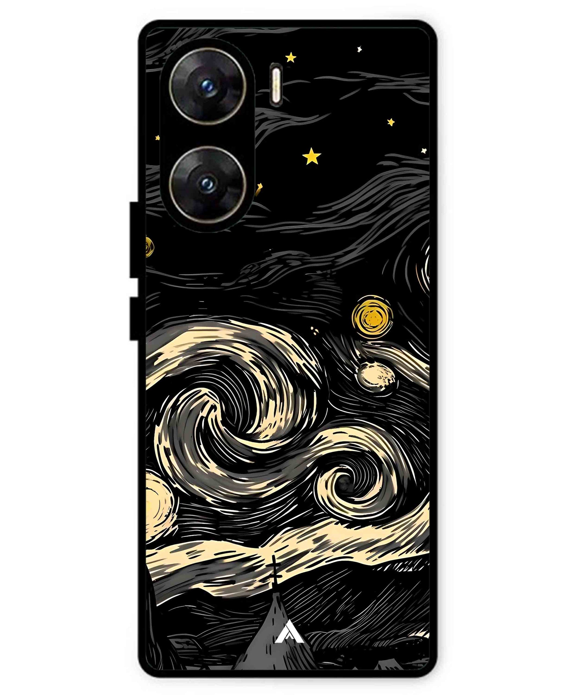 Starry Night Aesthetic Metal Back Cover Phone Case for Vivo v29e