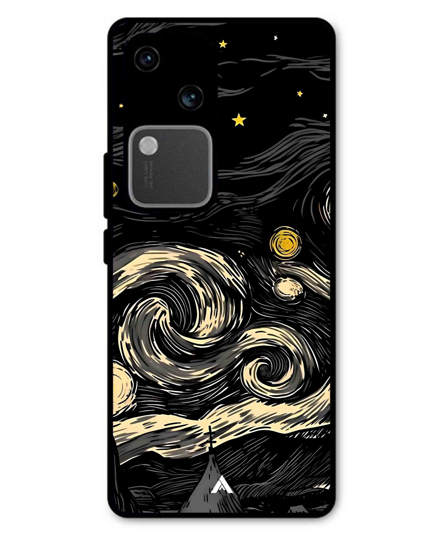 Starry Night Aesthetic Metal Back Cover Phone Case for Vivo v30
