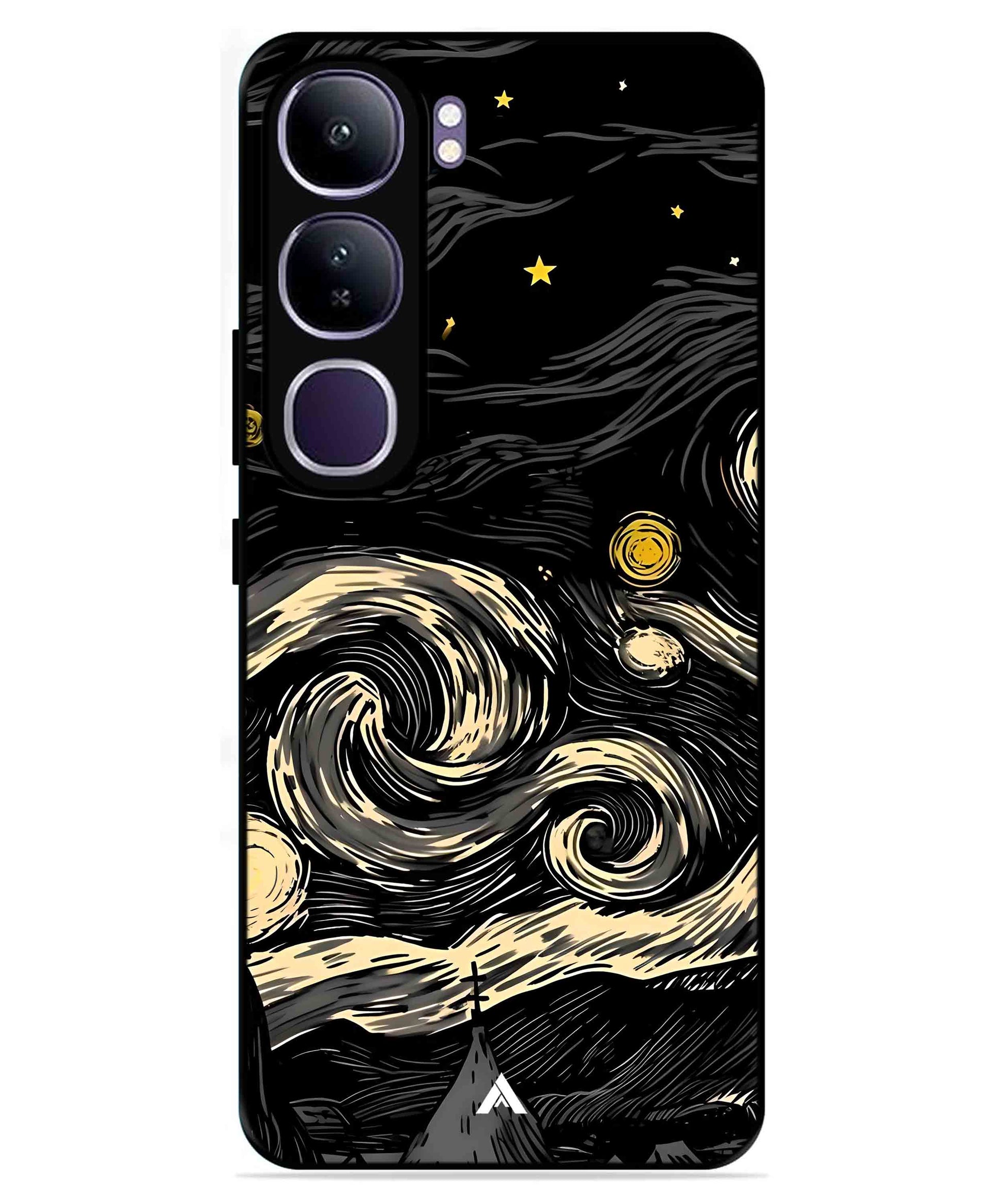 Starry Night Aesthetic Metal Back Cover Phone Case for Vivo v40 Lite