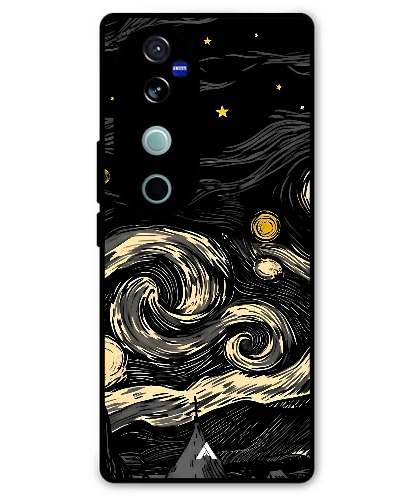 Starry Night Aesthetic Metal Back Cover Phone Case for Vivo v40