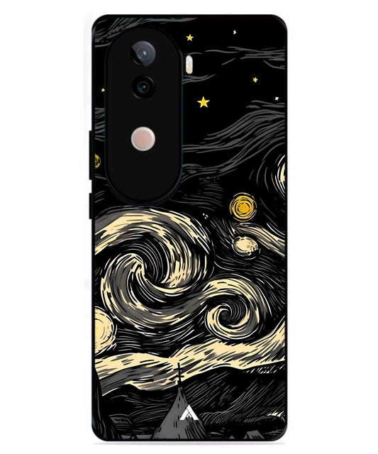 Starry Night Aesthetic Metal Back Cover Phone Case for Vivo v40e
