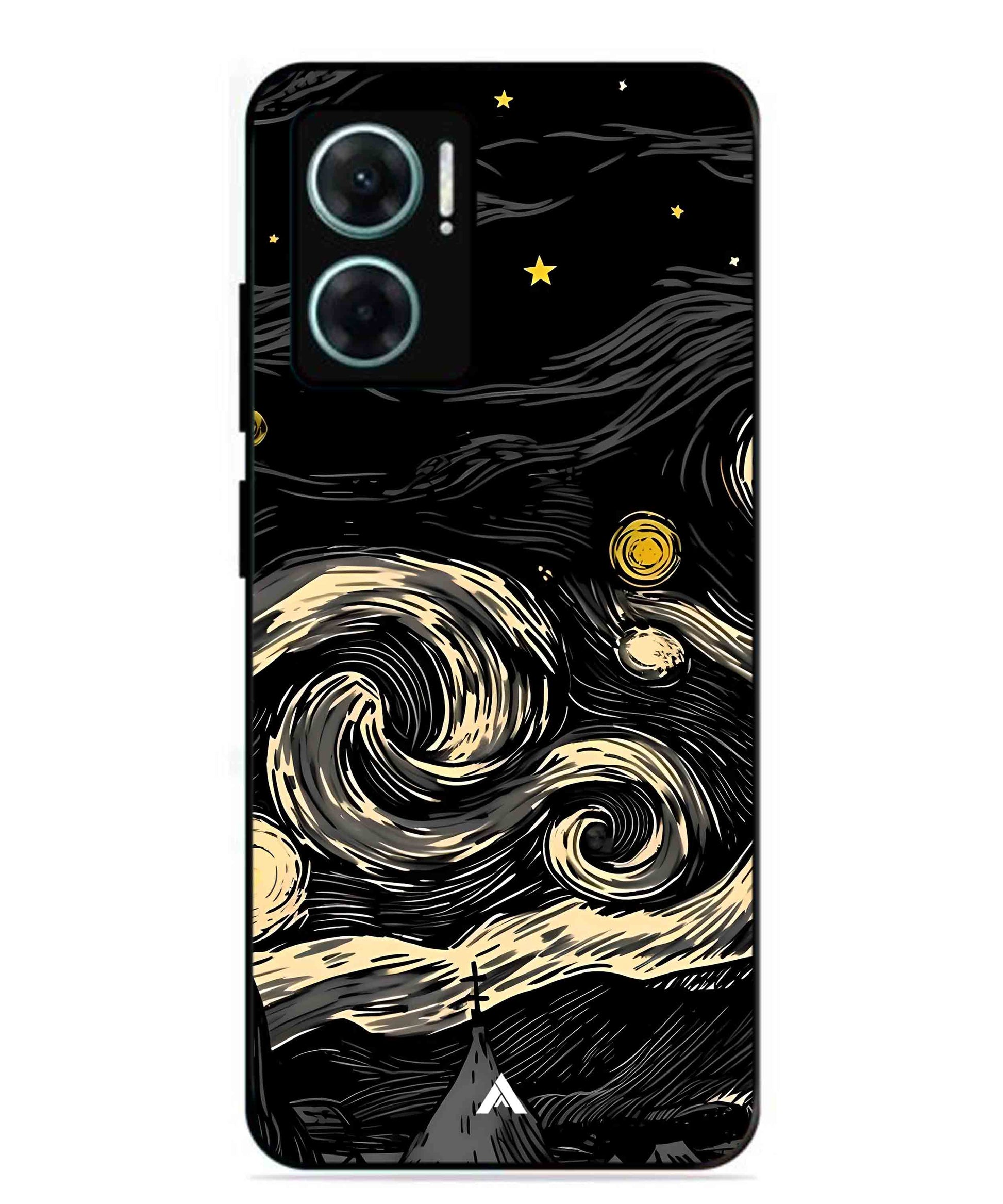 Starry Night Aesthetic Metal Back Cover Phone Case for Xiaomi Redmi 11 Prime 5G