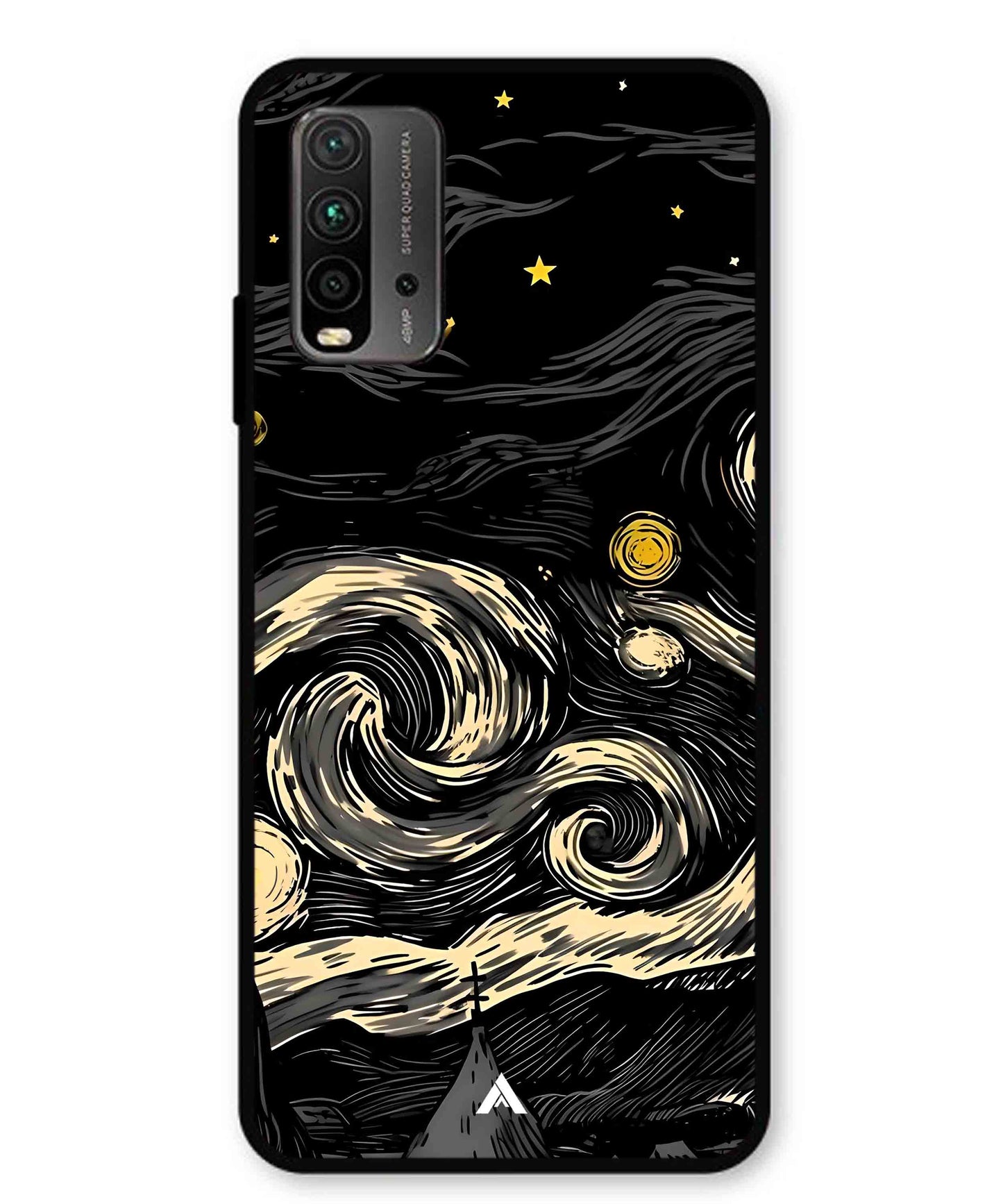 Starry Night Aesthetic Metal Back Cover Phone Case for Xiaomi Redmi 9 Power