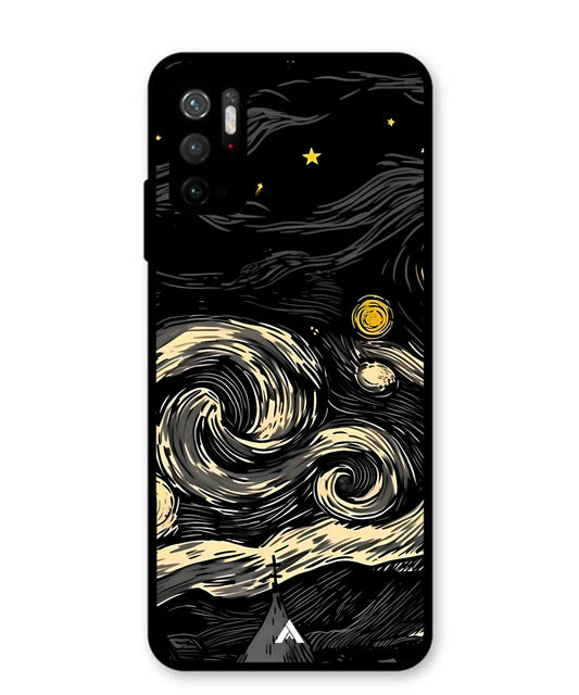 Starry Night Aesthetic Metal Back Cover Phone Case for Xiaomi Redmi Note 10T