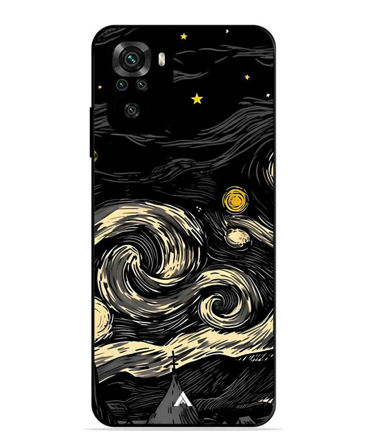 Starry Night Aesthetic Metal Back Cover Phone Case for Xiaomi Redmi Note 10