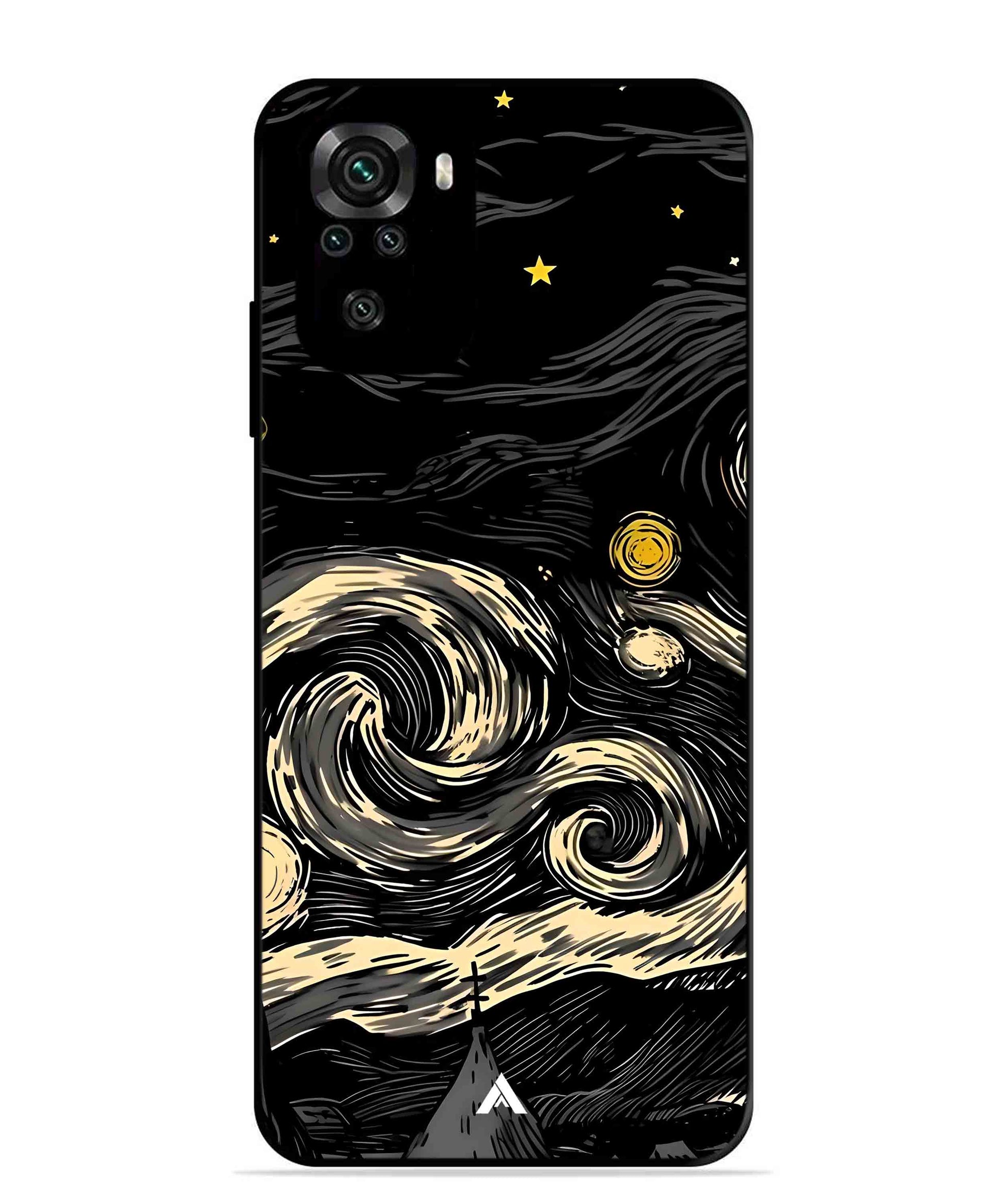 Starry Night Aesthetic Metal Back Cover Phone Case for Xiaomi Redmi Note 11SE