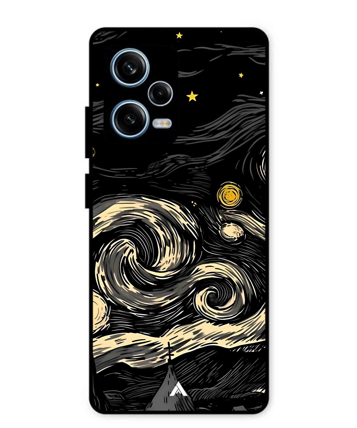 Starry Night Aesthetic Metal Back Cover Phone Case for Xiaomi Redmi Note 12 Pro