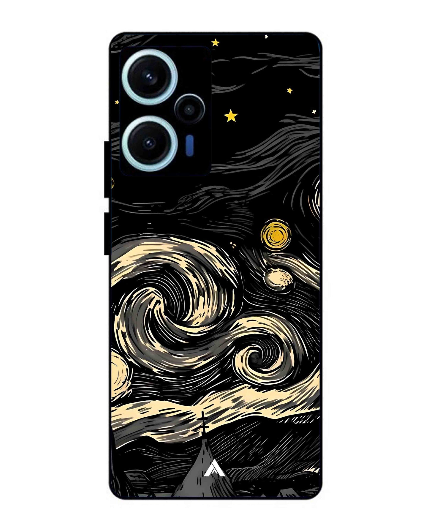 Starry Night Aesthetic Metal Back Cover Phone Case for Xiaomi Redmi Note 12 Turbo