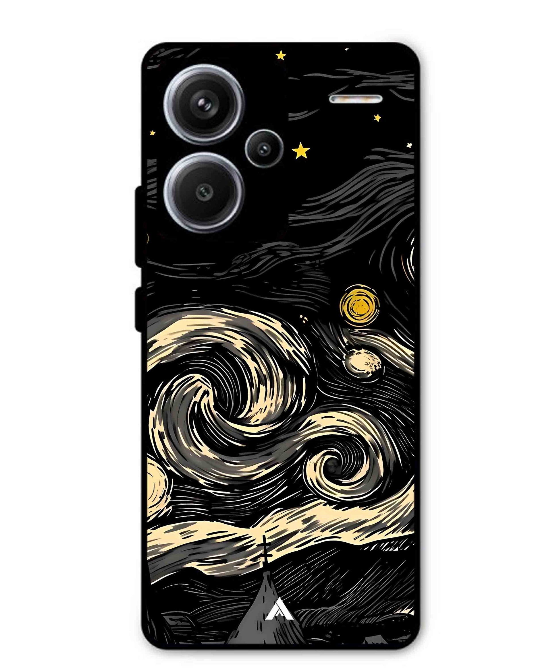Starry Night Aesthetic Metal Back Cover Phone Case for Xiaomi Redmi Note 13 Pro Plus