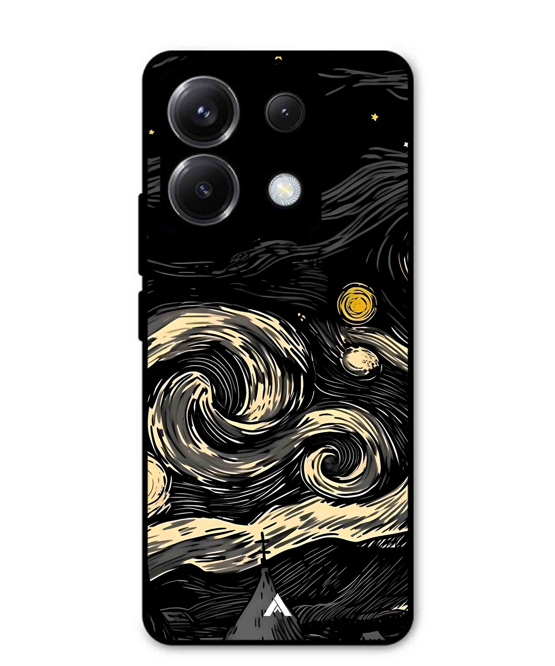 Starry Night Aesthetic Metal Back Cover Phone Case for Xiaomi Redmi Note 13
