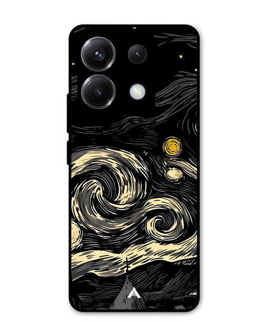 Starry Night Aesthetic Metal Back Cover Phone Case for Xiaomi Redmi Note 13