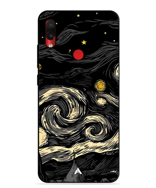 Starry Night Aesthetic Metal Back Cover Phone Case for Xiaomi Redmi Note 7
