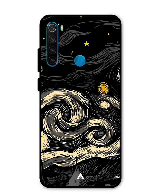 Starry Night Aesthetic Metal Back Cover Phone Case for Xiaomi Redmi Note 8
