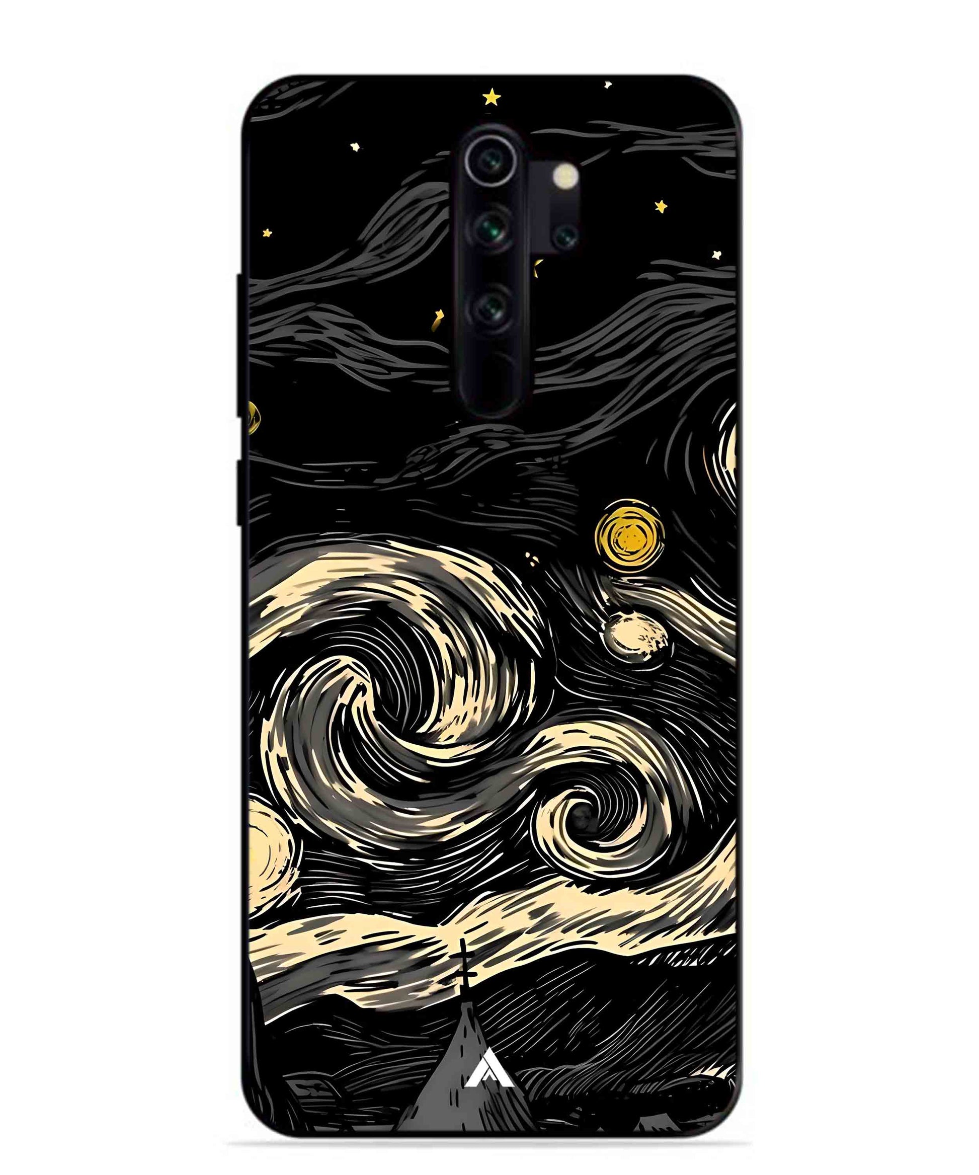 Starry Night Aesthetic Metal Back Cover Phone Case for Xiaomi Redmi Note 8 Pro