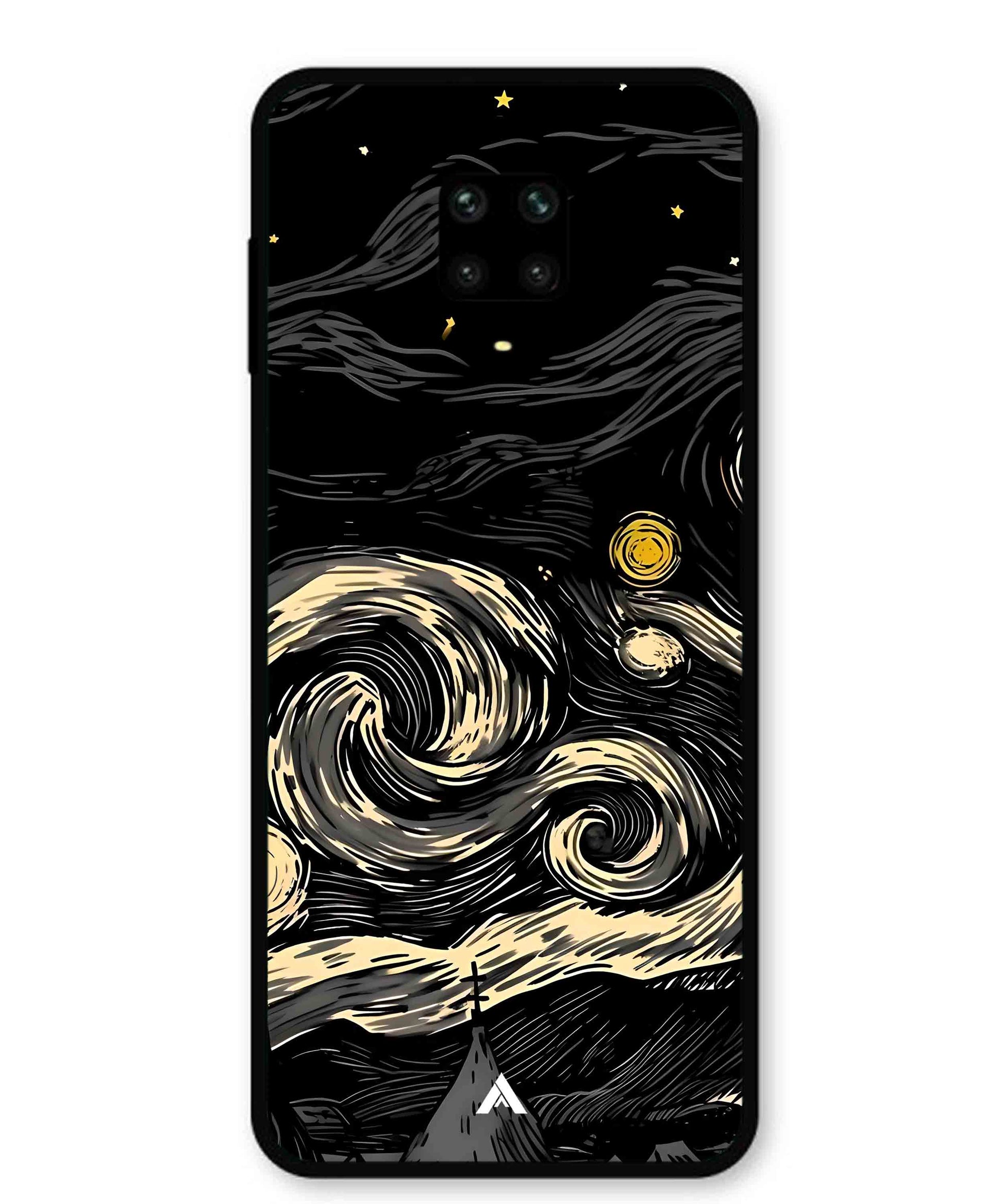 Starry Night Aesthetic Metal Back Cover Phone Case for Xiaomi Redmi Note 9 Pro