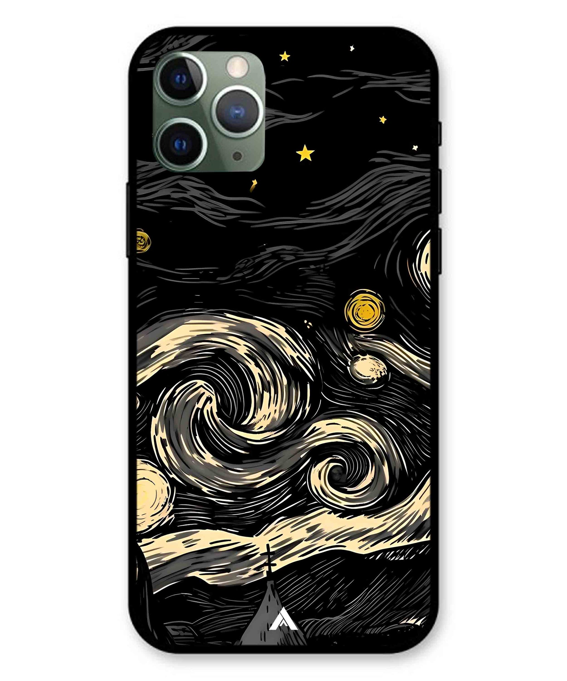 Starry Night Aesthetic Metal Back Cover Phone Case for iPhone 11 Pro
