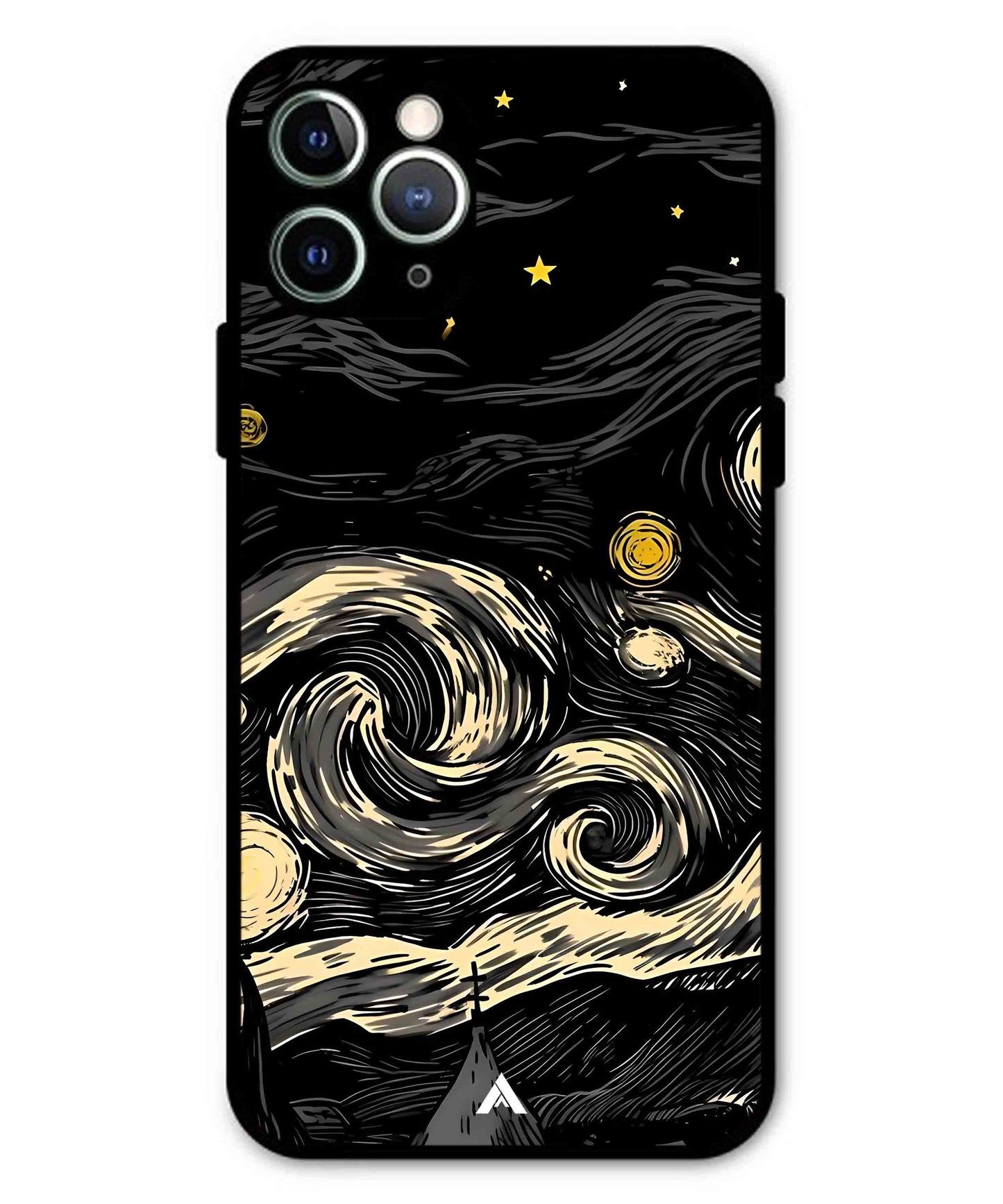 Starry Night Aesthetic Metal Back Cover Phone Case for iPhone 11 Pro Max