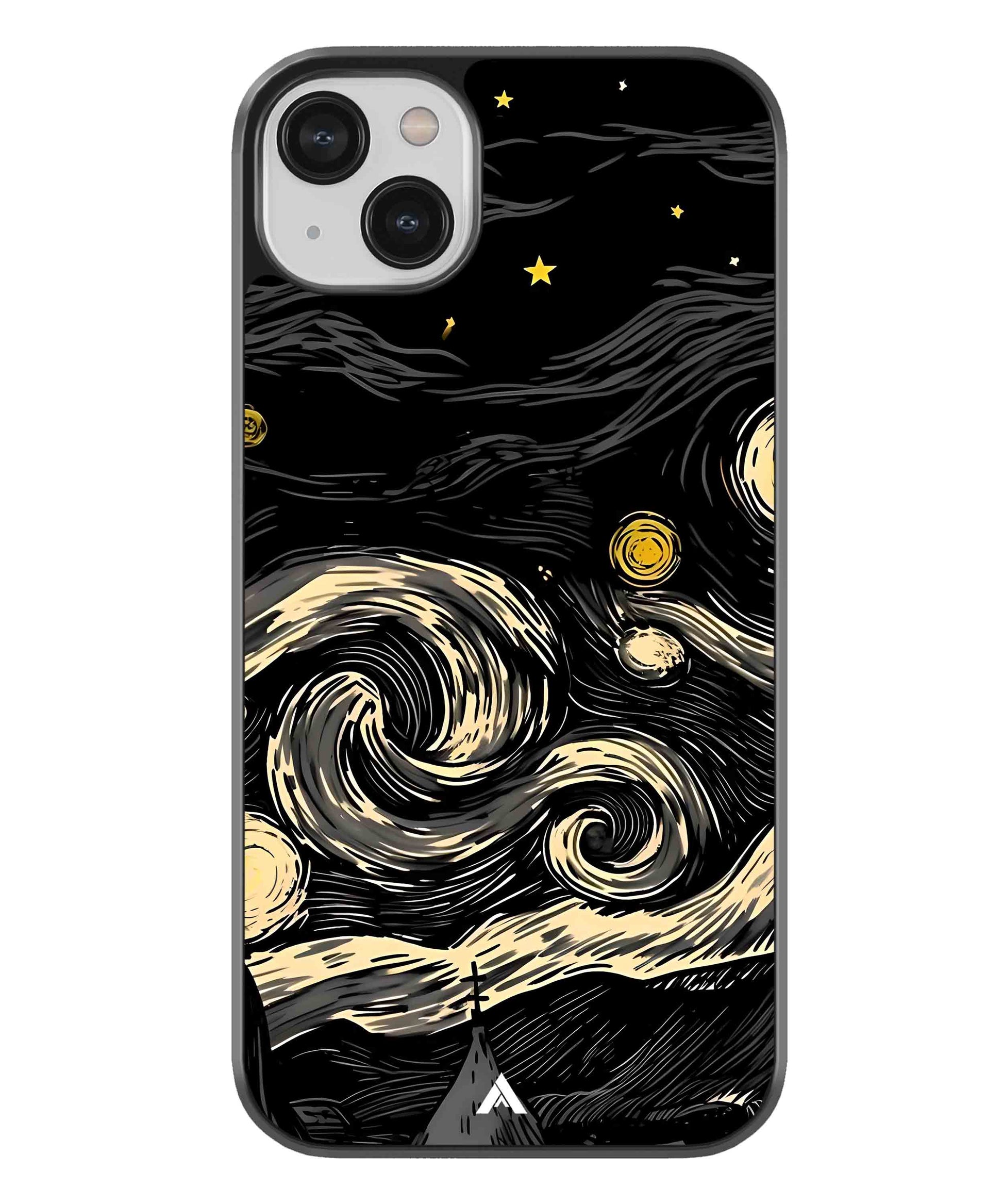 Starry Night Aesthetic Metal Back Cover Phone Case for iPhone 13