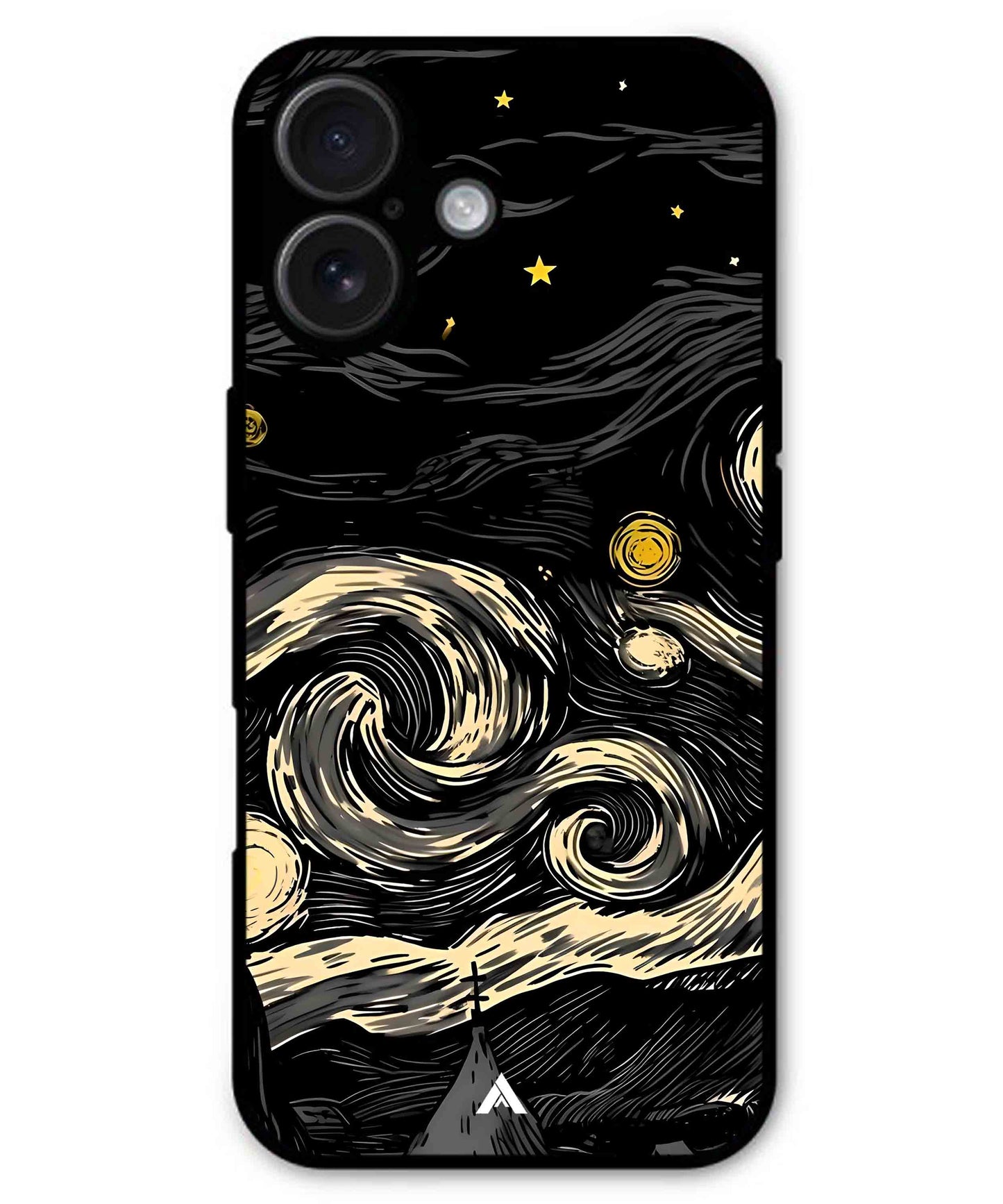Starry Night Aesthetic Metal Back Cover Phone Case for iPhone 16
