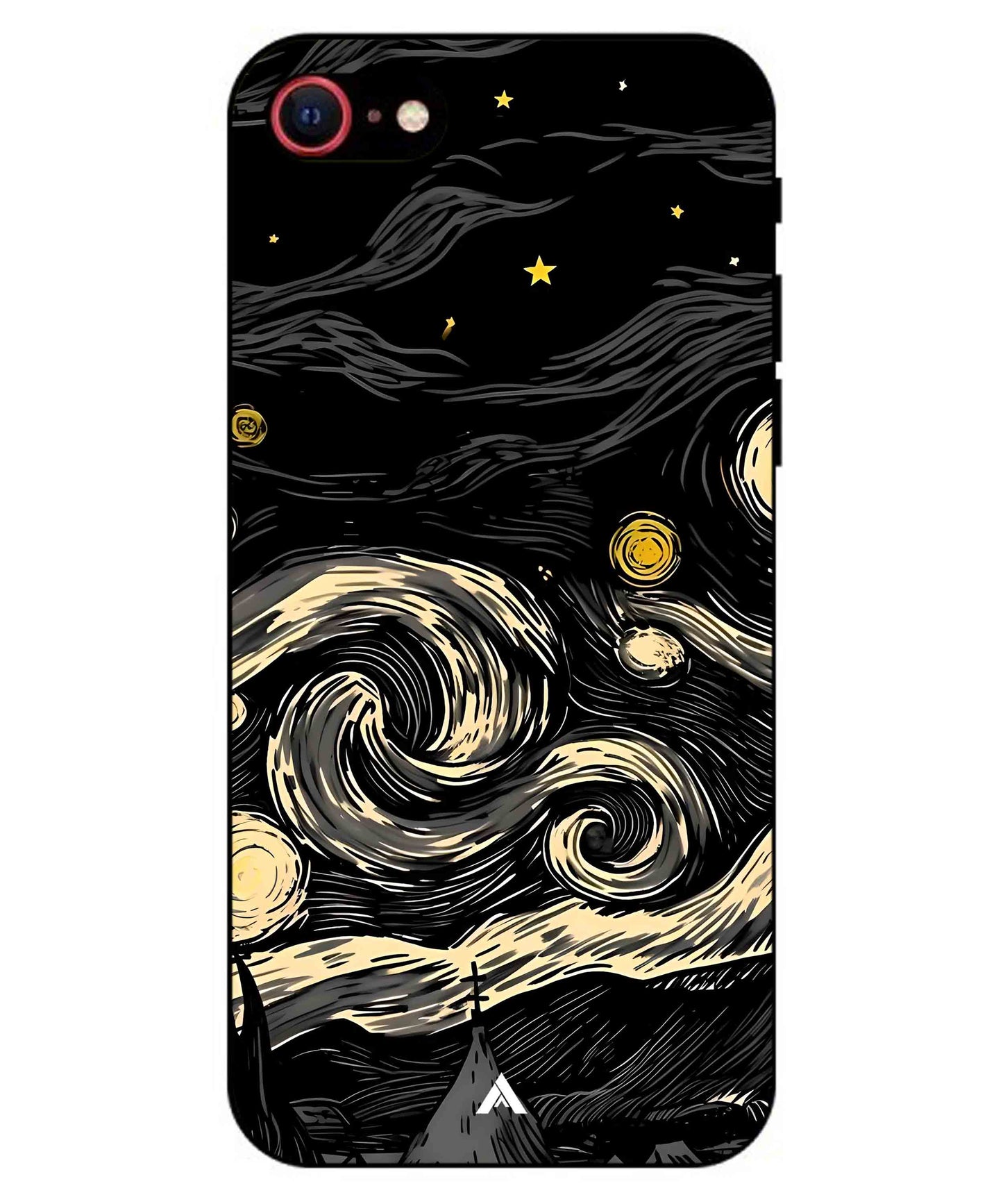Starry Night Aesthetic Metal Back Cover Phone Case for iPhone 8