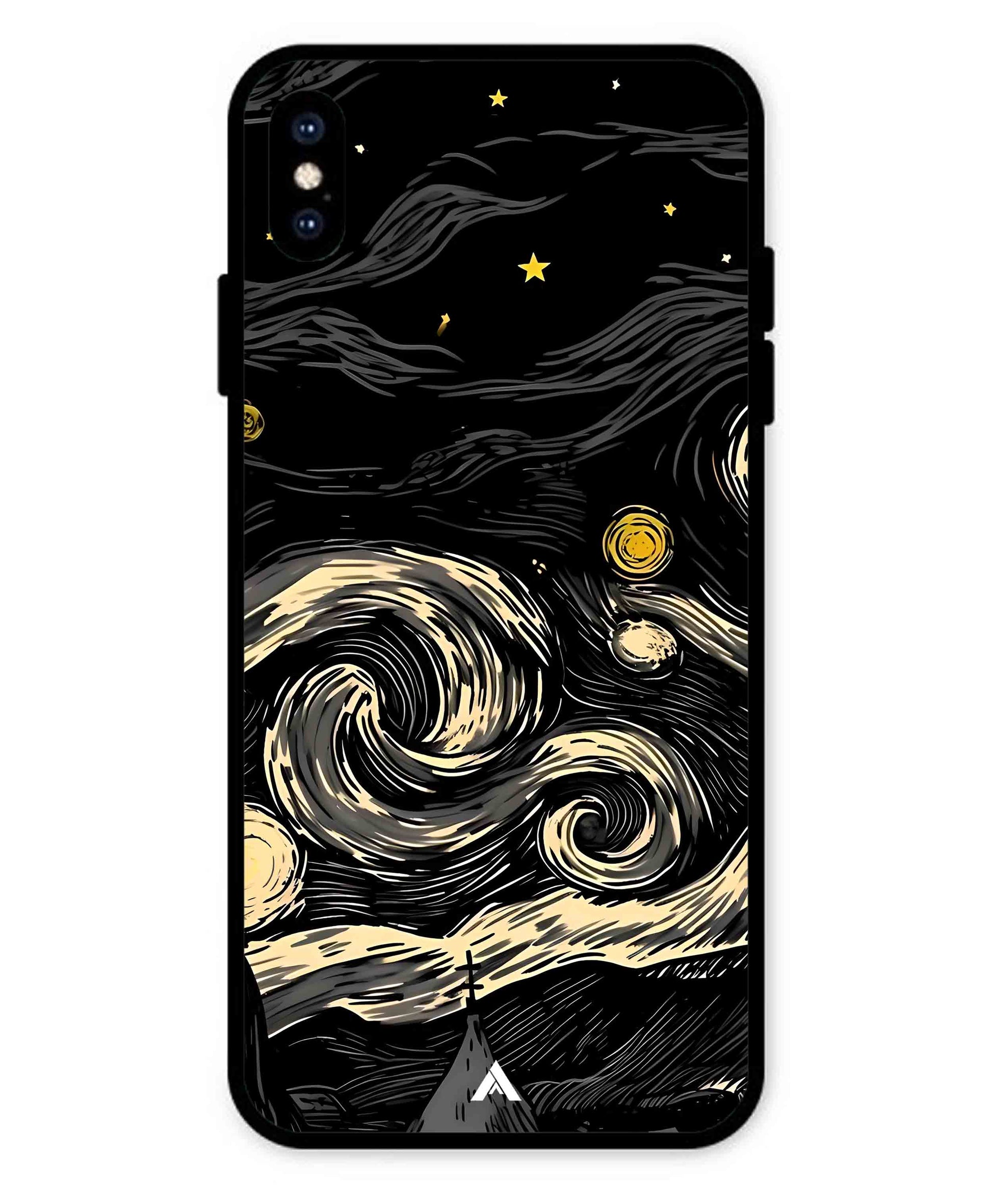 Starry Night Aesthetic Metal Back Cover Phone Case for iPhone Xs Max