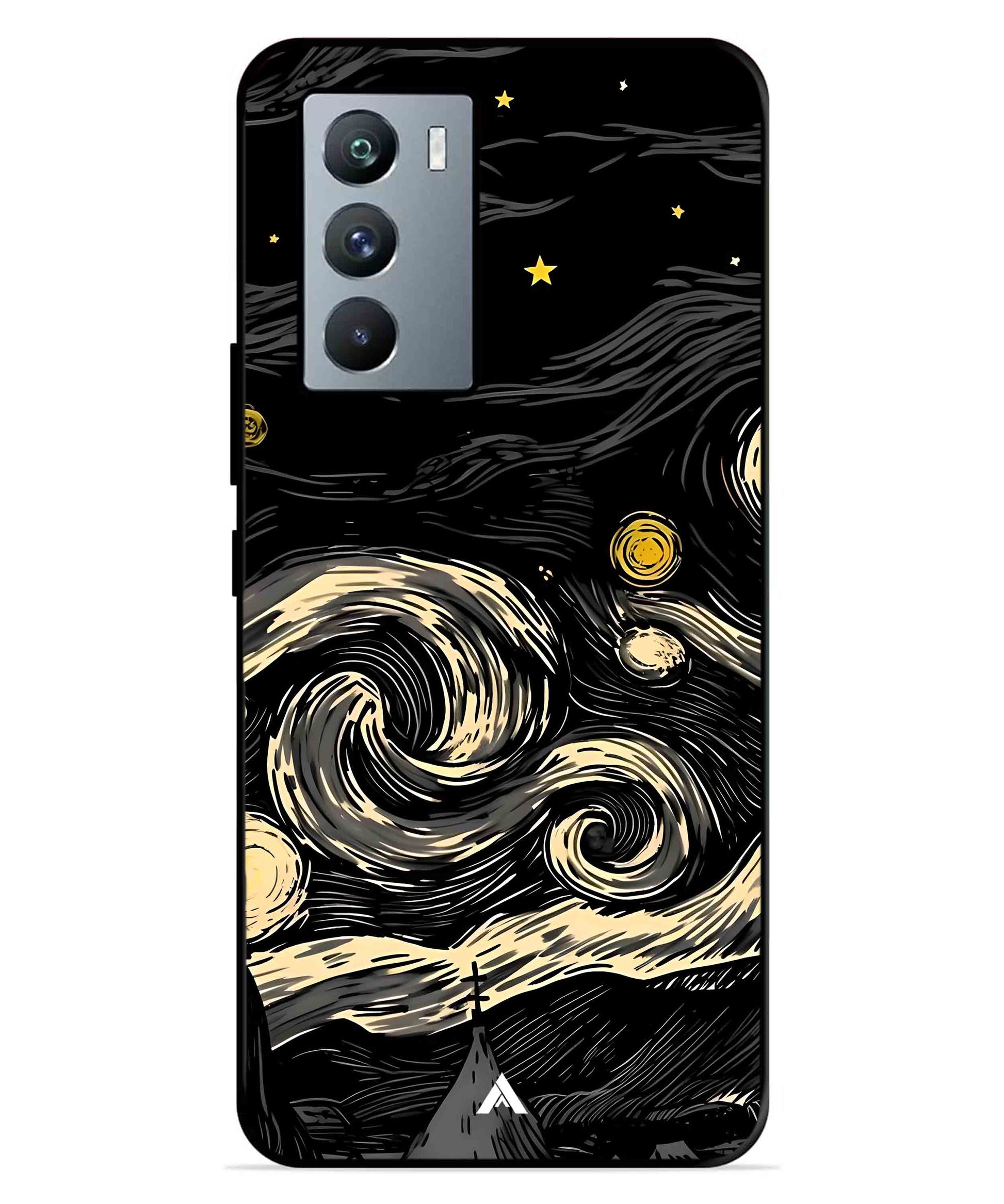 Starry Night Aesthetic Metal Back Cover Phone Case for iQOO 9 SE