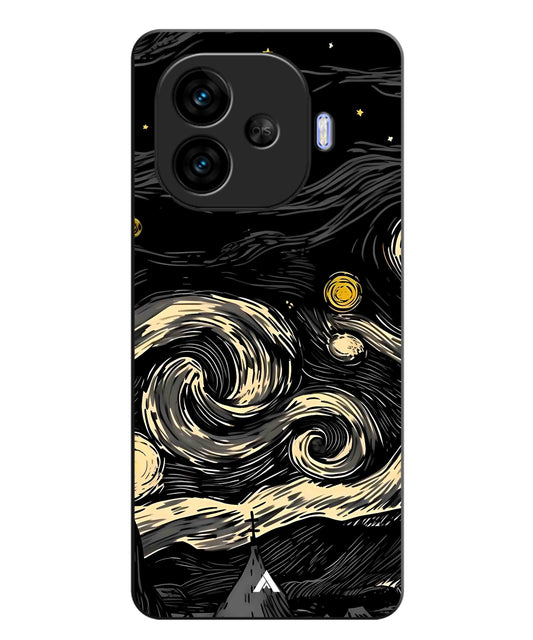 Starry Night Aesthetic Metal Back Cover Phone Case for iQOO Neo 10r
