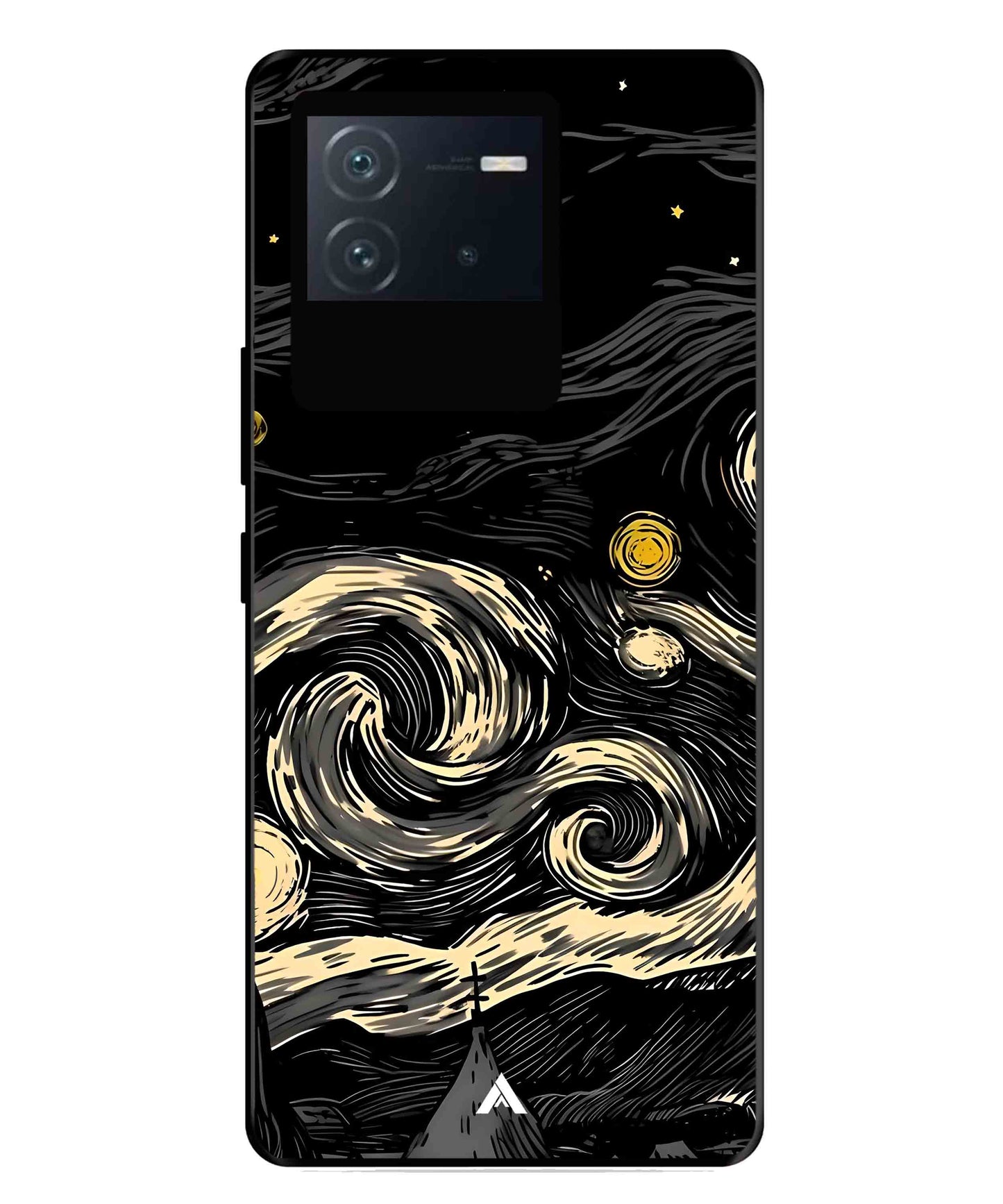 Starry Night Aesthetic Metal Back Cover Phone Case for iQOO Neo 6