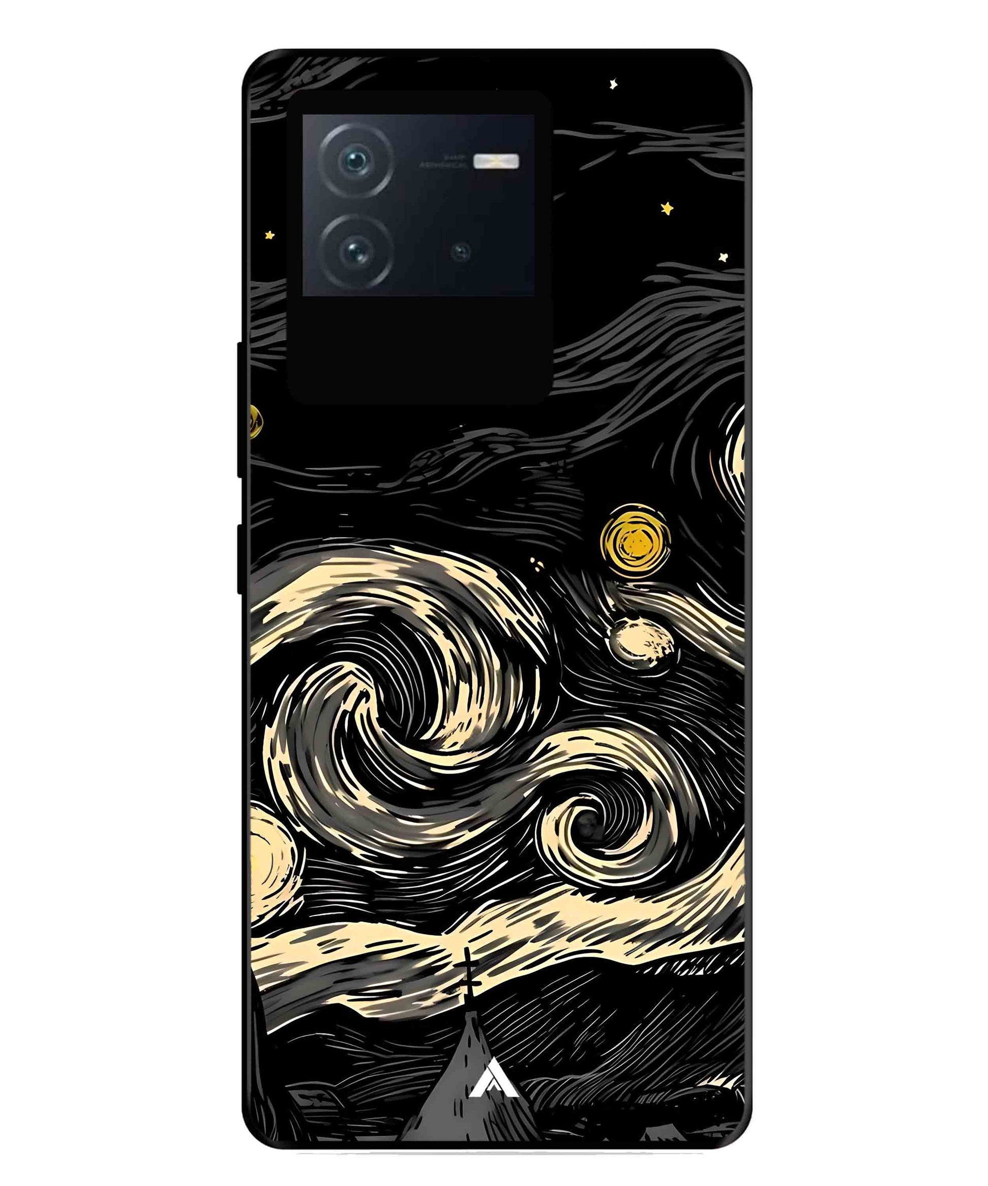 Starry Night Aesthetic Metal Back Cover Phone Case for iQOO Neo 6