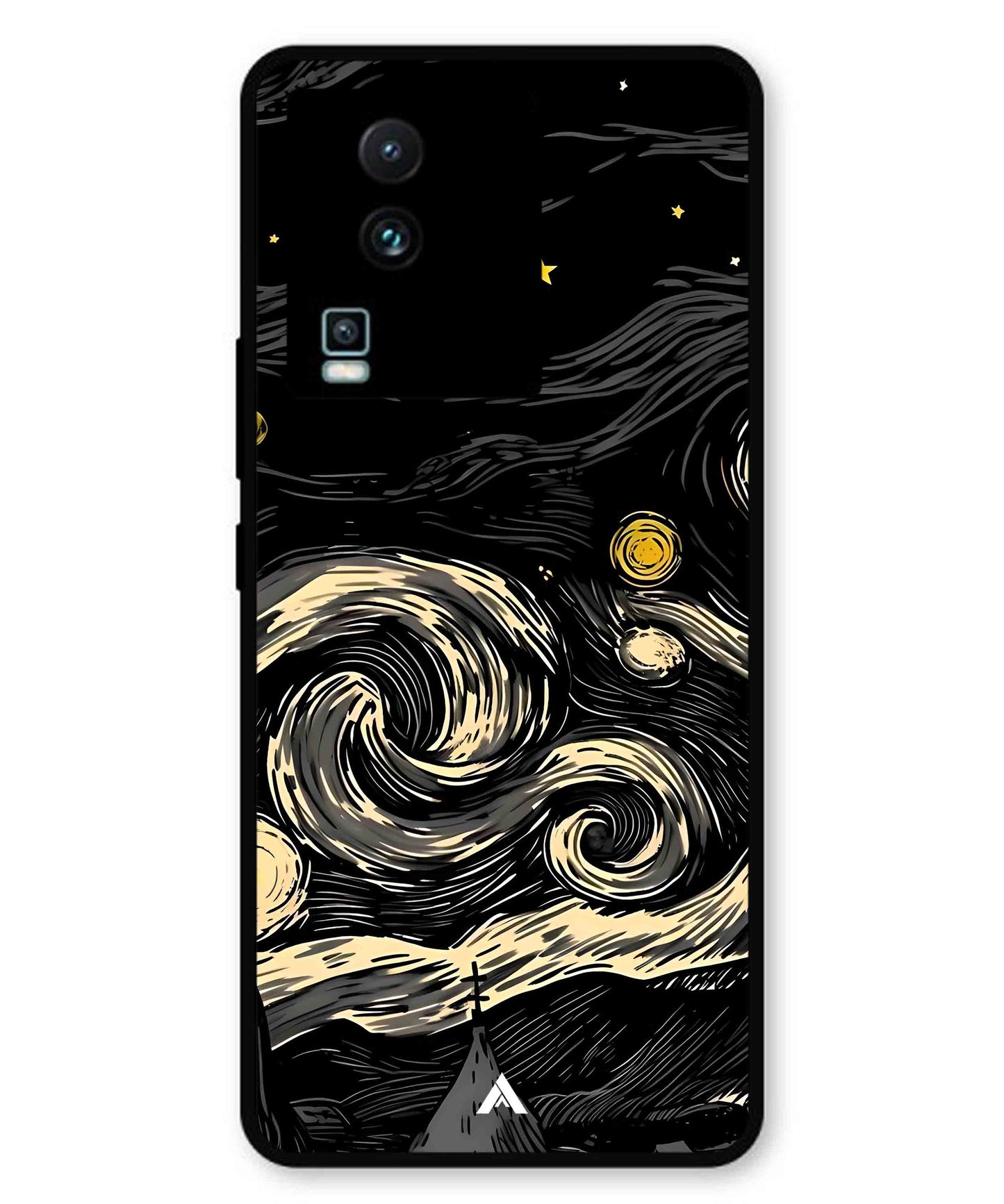 Starry Night Aesthetic Metal Back Cover Phone Case for iQOO Neo 7