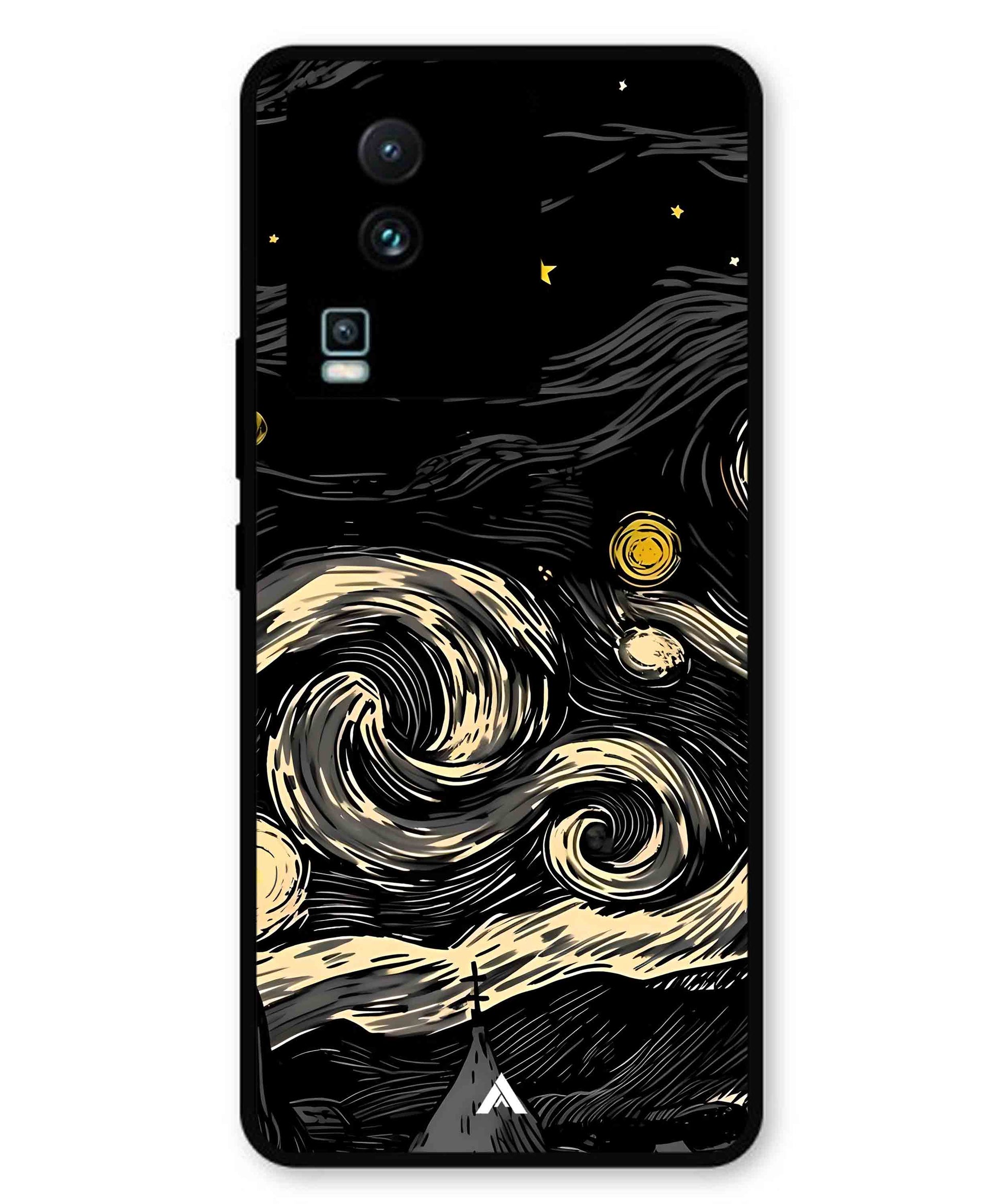 Starry Night Aesthetic Metal Back Cover Phone Case for iQOO Neo 7