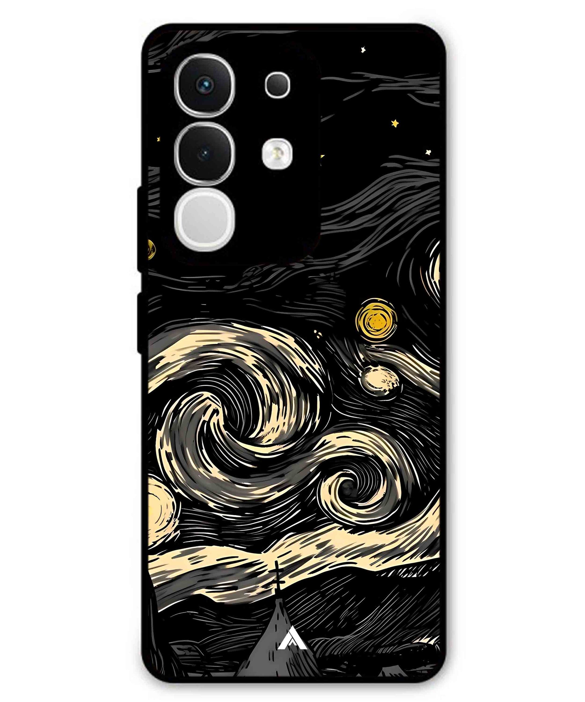 Starry Night Aesthetic Metal Back Cover Phone Case for iQOO Z10x