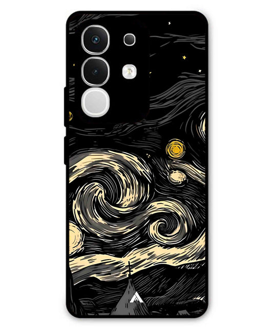 Starry Night Aesthetic Metal Back Cover Phone Case for iQOO Z10x
