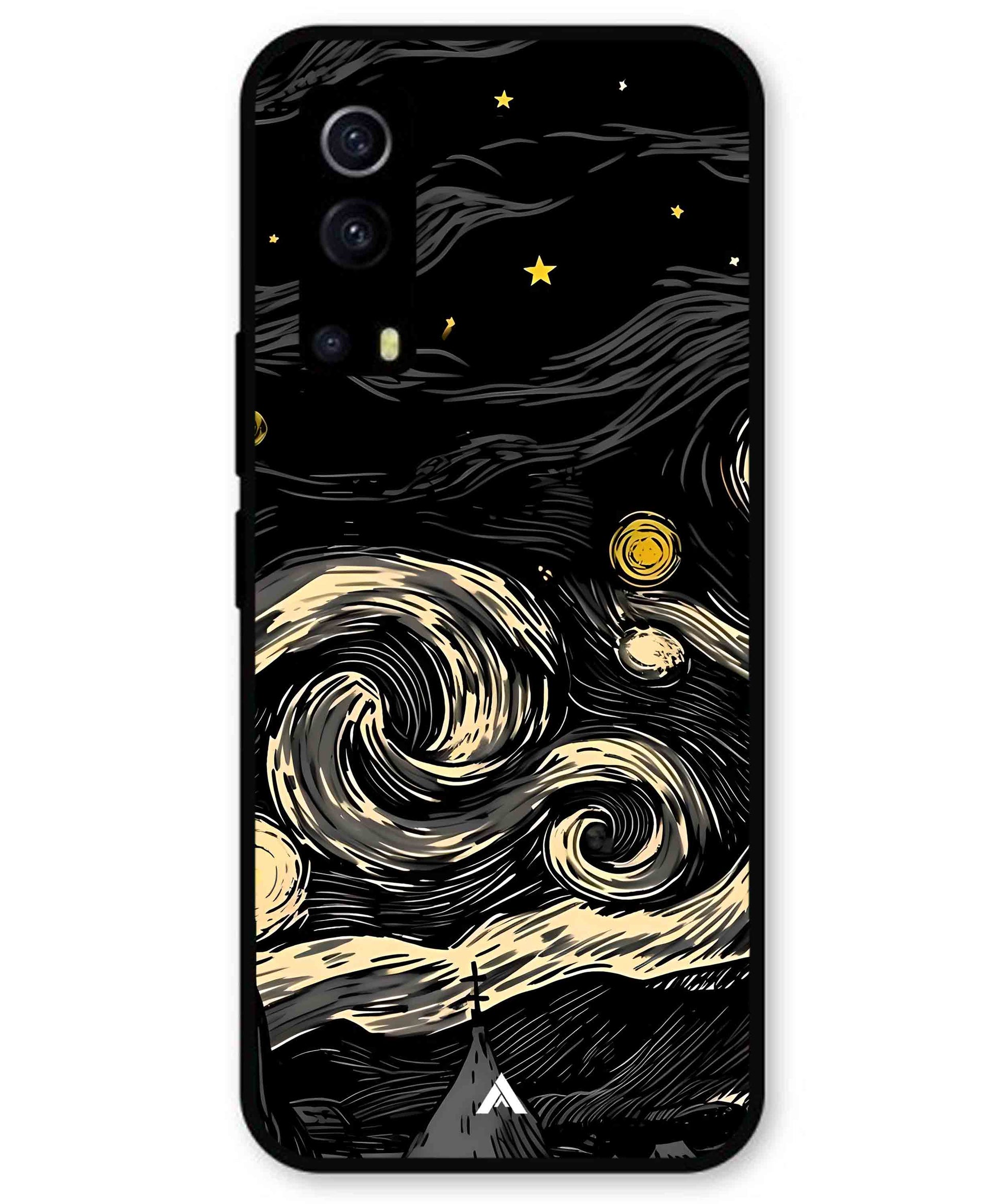 Starry Night Aesthetic Metal Back Cover Phone Case for iQOO Z3