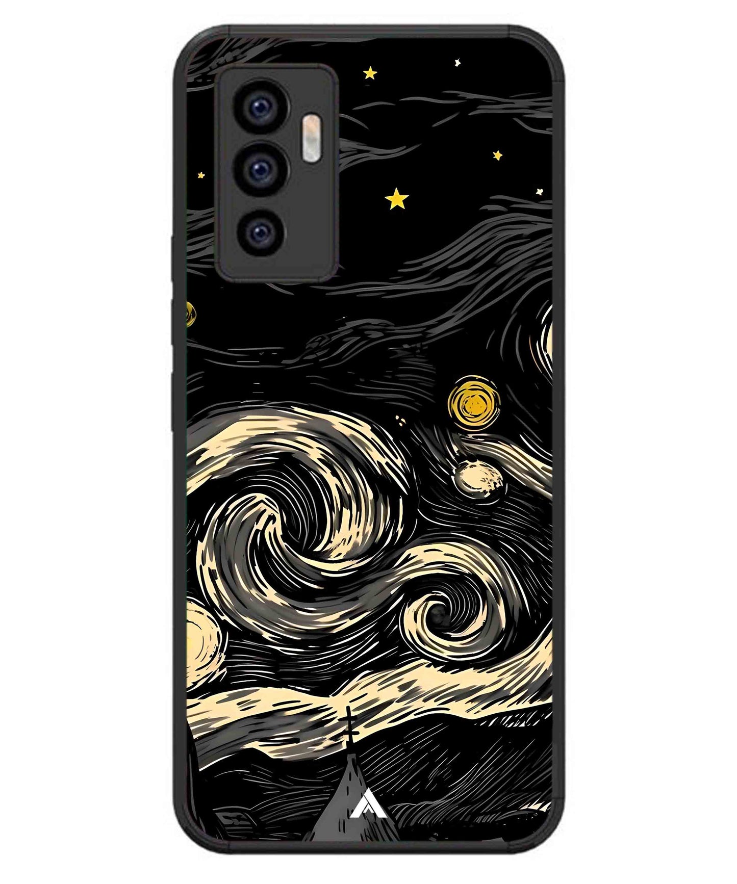 Starry Night Aesthetic Metal Back Cover Phone Case for iQOO Z6