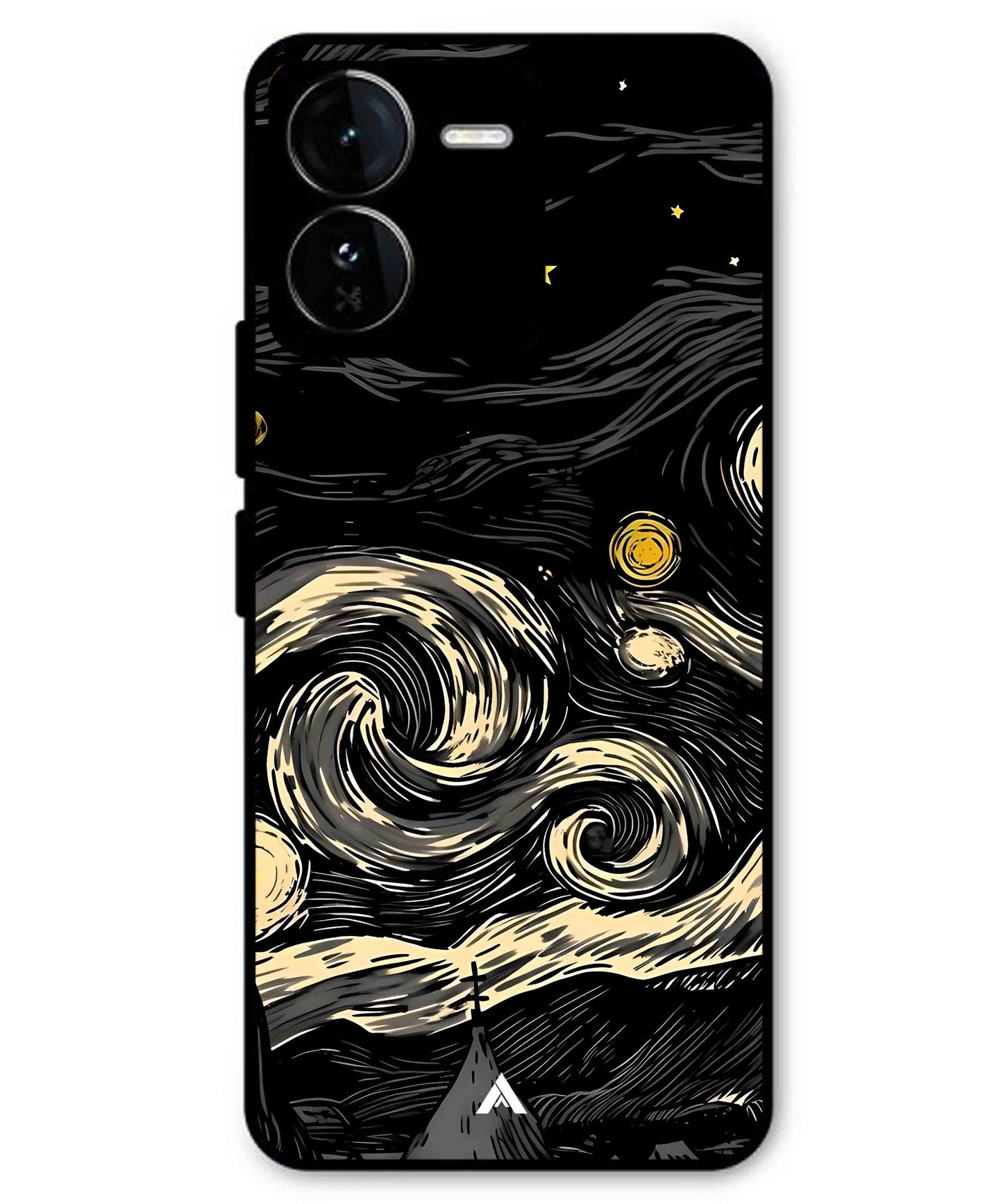 Starry Night Aesthetic Metal Back Cover Phone Case for iQOO Z9