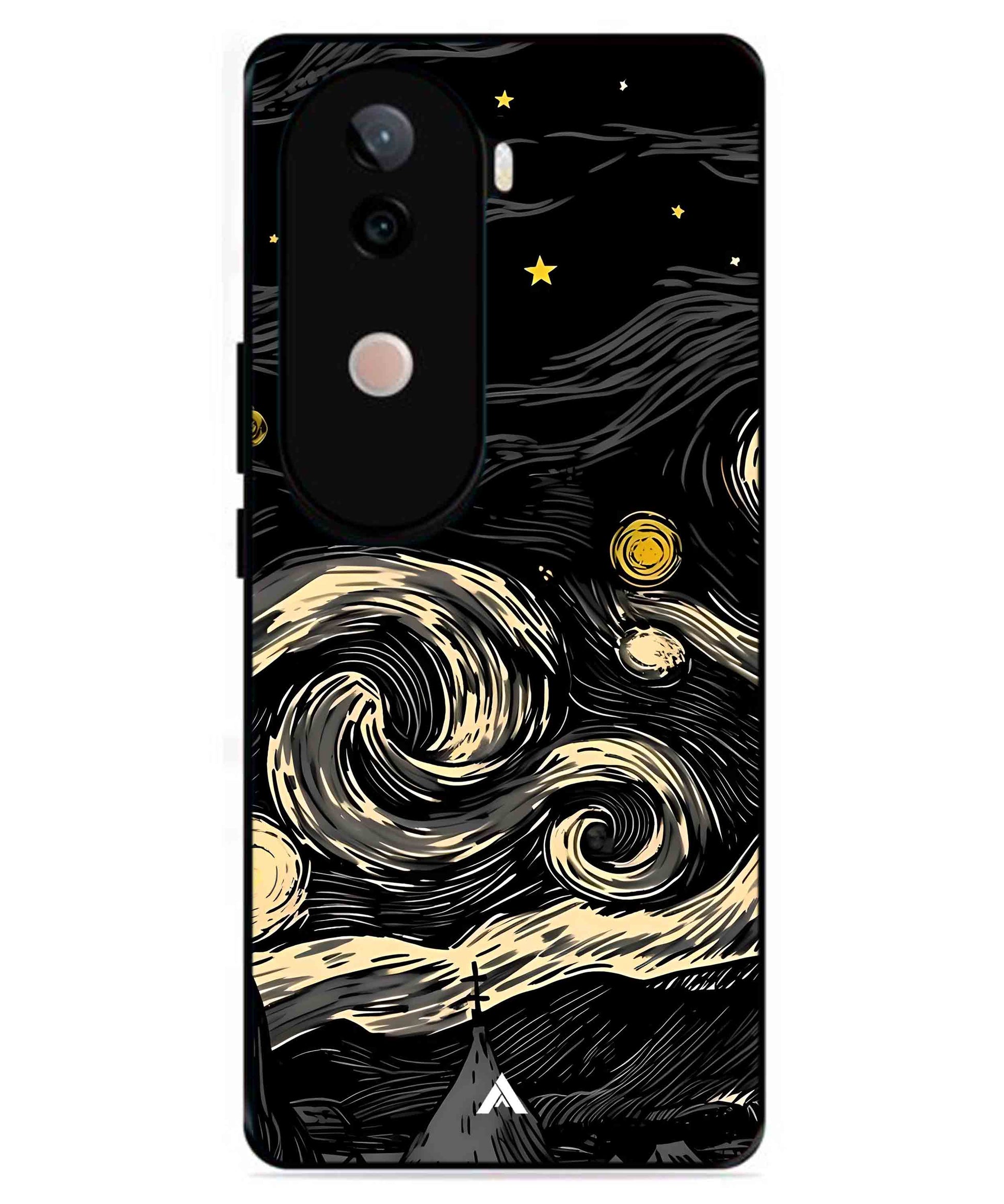 Starry Night Aesthetic Metal Back Cover Phone Case for iQOO Z9s
