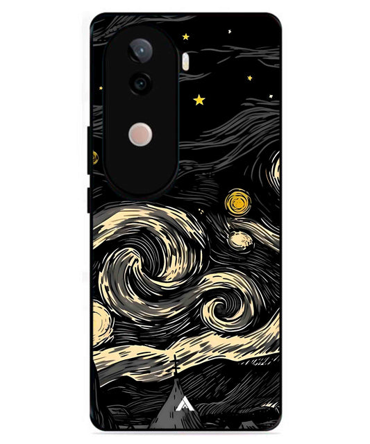 Starry Night Aesthetic Metal Back Cover Phone Case for iQOO Z9s