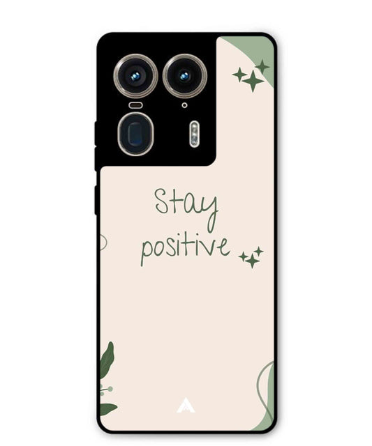 Stay Positive 1 Metal Back Cover Phone Case for Moto Edge 50 Ultra