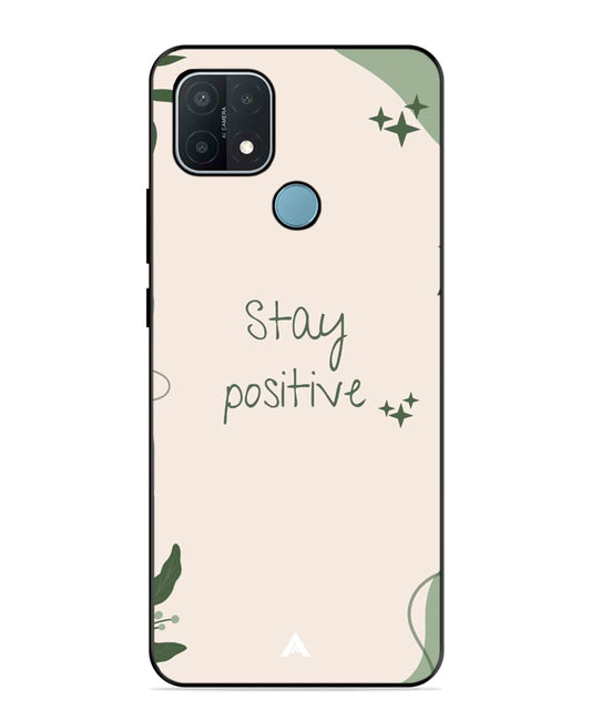 Stay Positive 1 Metal Back Cover Phone Case for OPPO A15