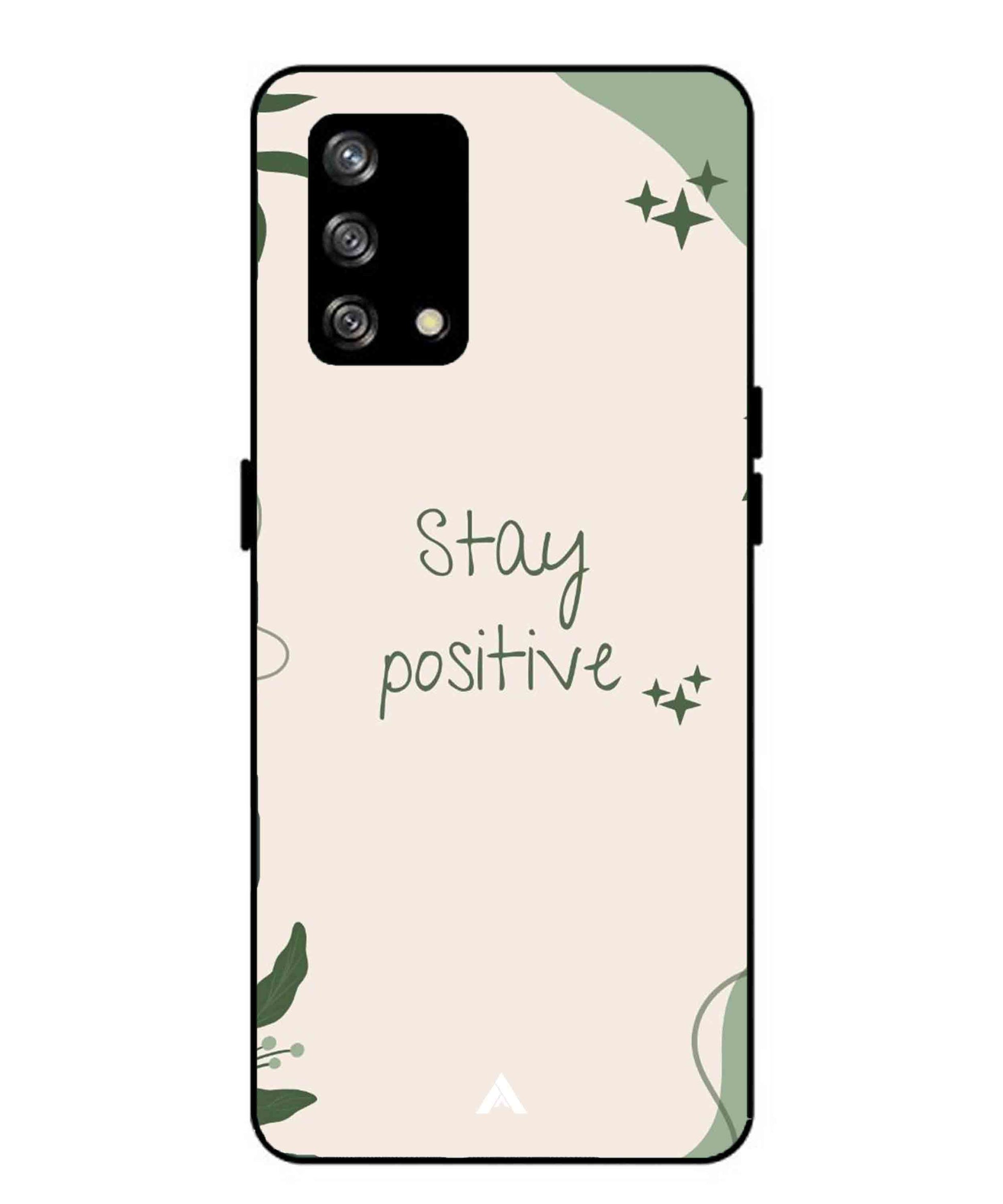 Stay Positive 1 Metal Back Cover Phone Case for Oppo Reno 4F