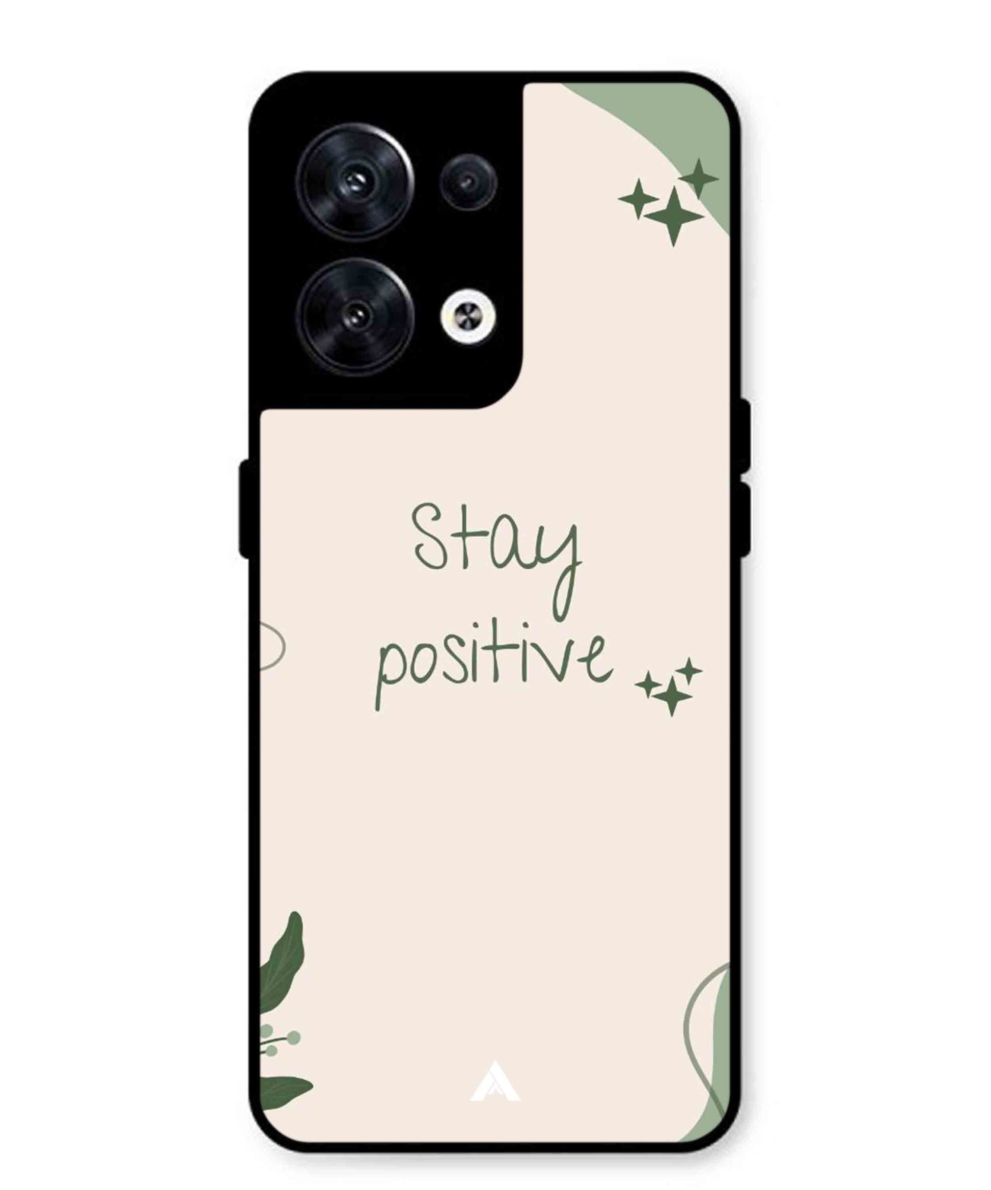 Stay Positive 1 Metal Back Cover Phone Case for Oppo Reno 8