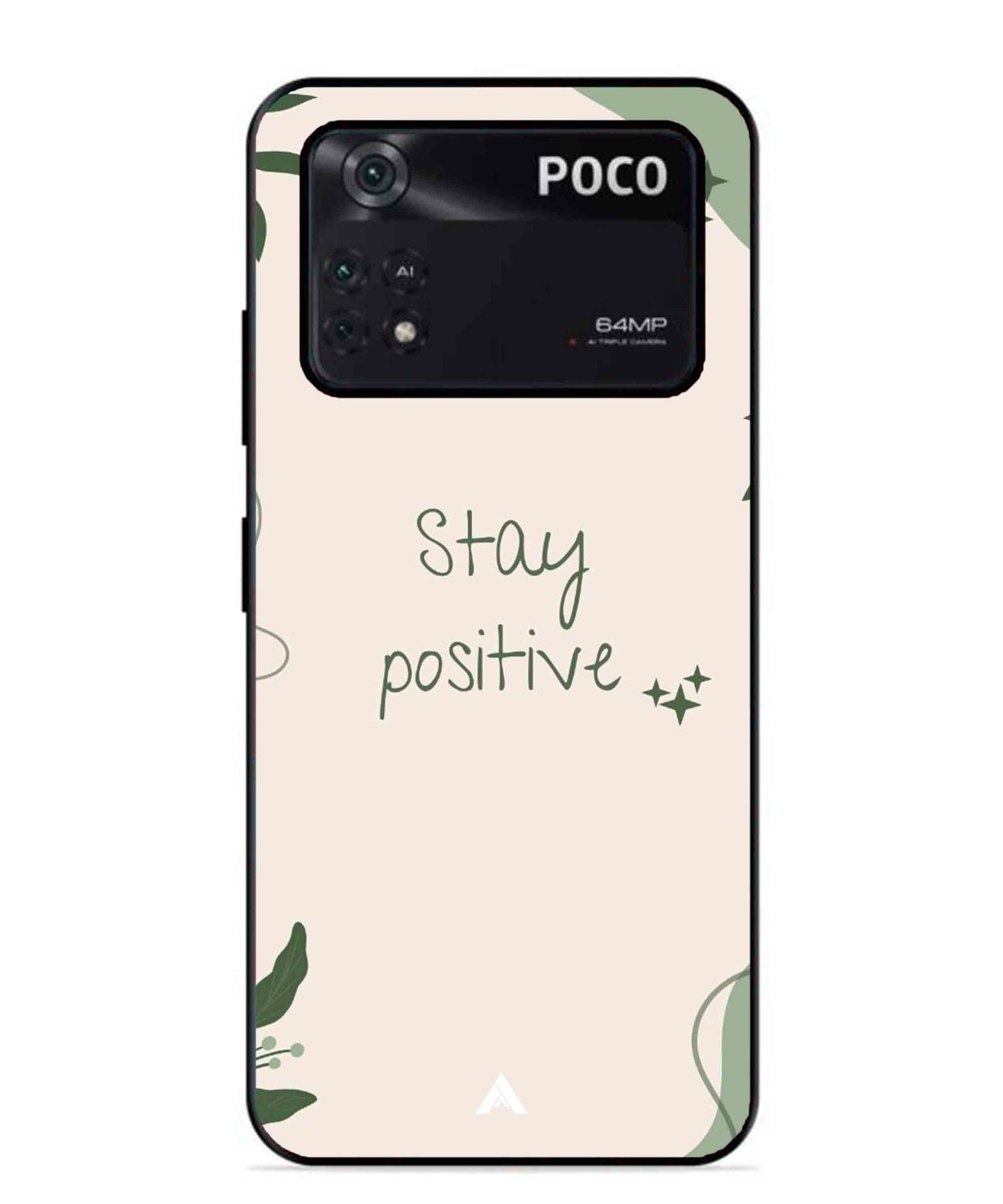 Stay Positive 1 Metal Back Cover Phone Case for Poco X4 Pro