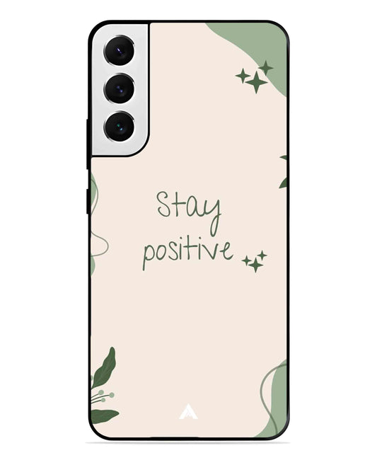 Stay Positive 1 Metal Back Cover Phone Case for Samsung Galaxy S22
