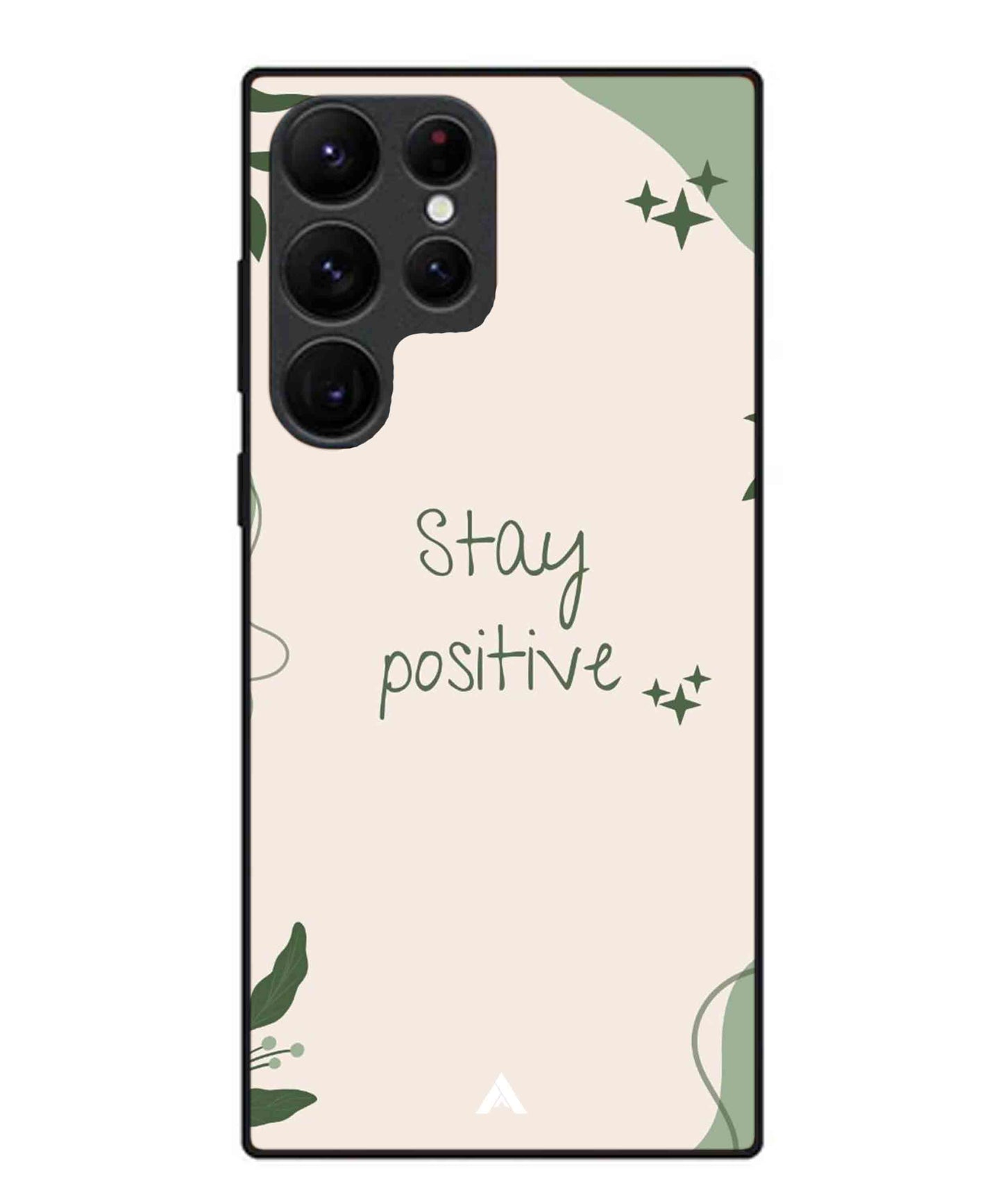 Stay Positive 1 Metal Back Cover Phone Case for Samsung Galaxy S22 Ultra