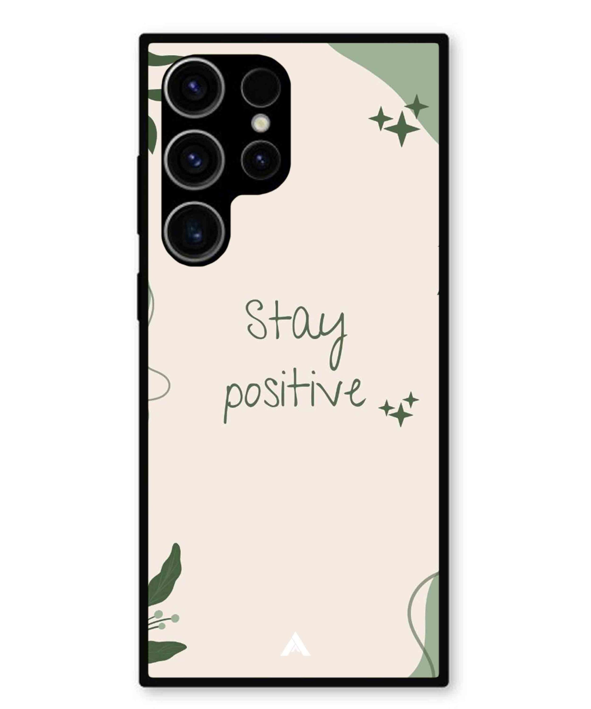 Stay Positive 1 Metal Back Cover Phone Case for Samsung Galaxy S23 Ultra