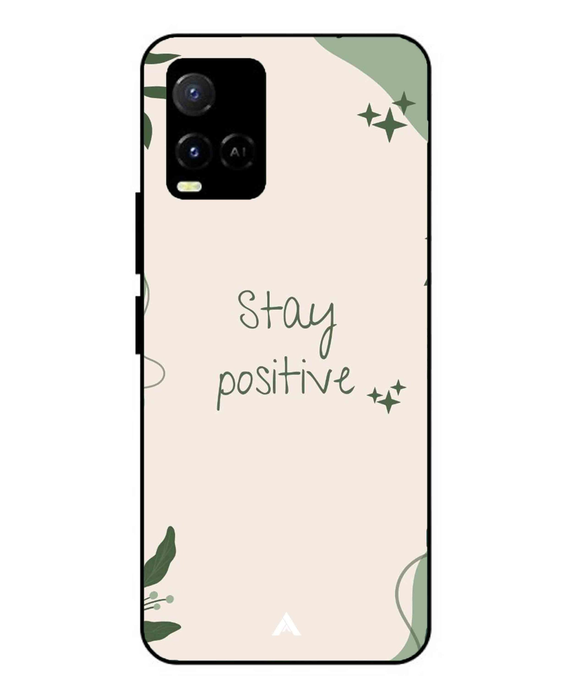 Stay Positive 1 Metal Back Cover Phone Case for Vivo Y33s