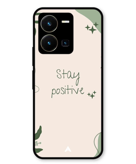 Stay Positive 1 Metal Back Cover Phone Case for Vivo Y35