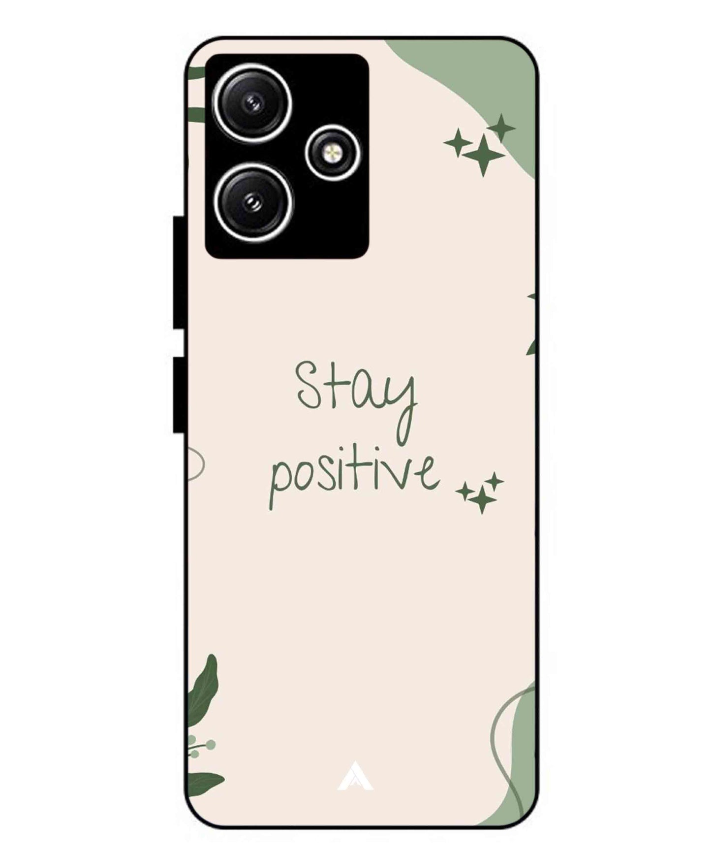 Stay Positive 1 Metal Back Cover Phone Case for Xiaomi Redmi 12 5G