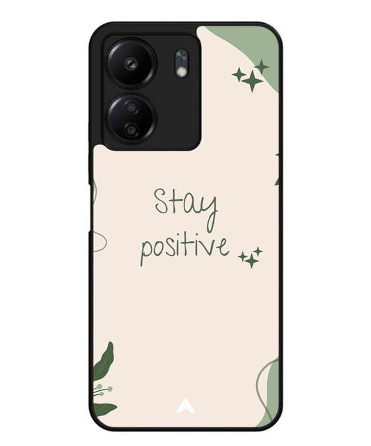 Stay Positive 1 Metal Back Cover Phone Case for Xiaomi Redmi 13C 4G